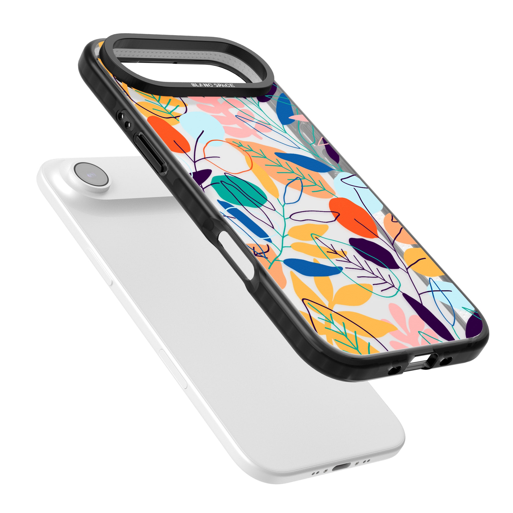 Abstract Line Drawn Leaves iPhone 17 Air Impact Black Phone Case Colours