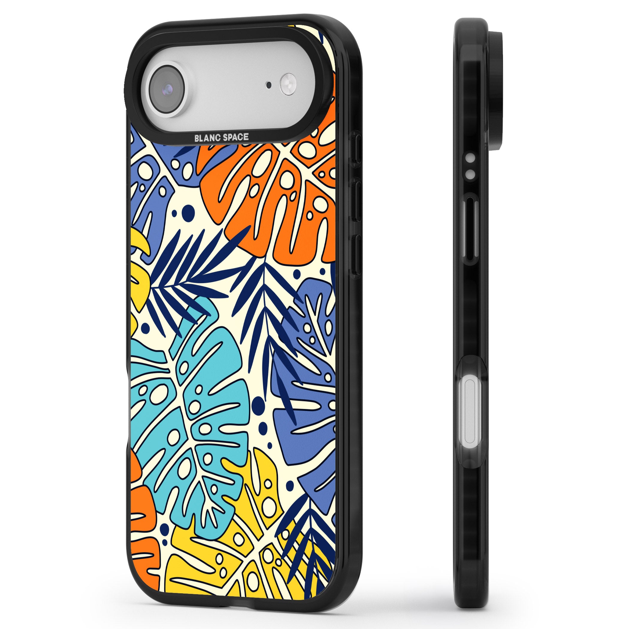 Beach Leaves iPhone 17 Air Impact Black Phone Case Side Profile
