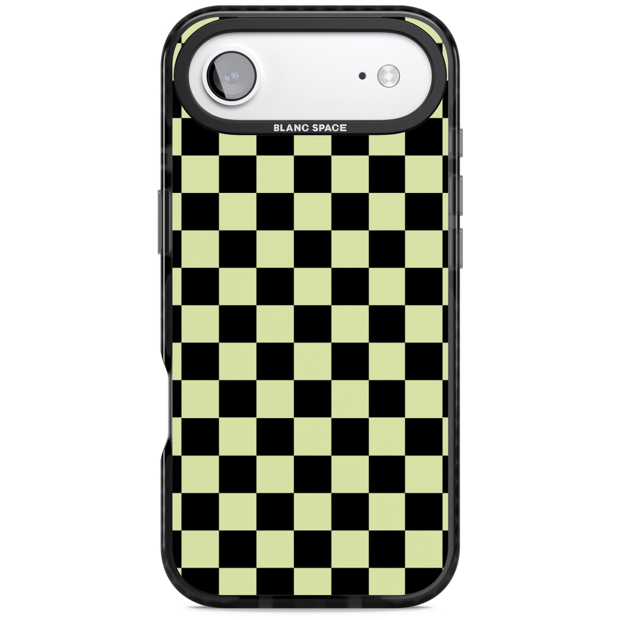 Black & Lime Check iPhone 17 Air Impact Black Phone Case