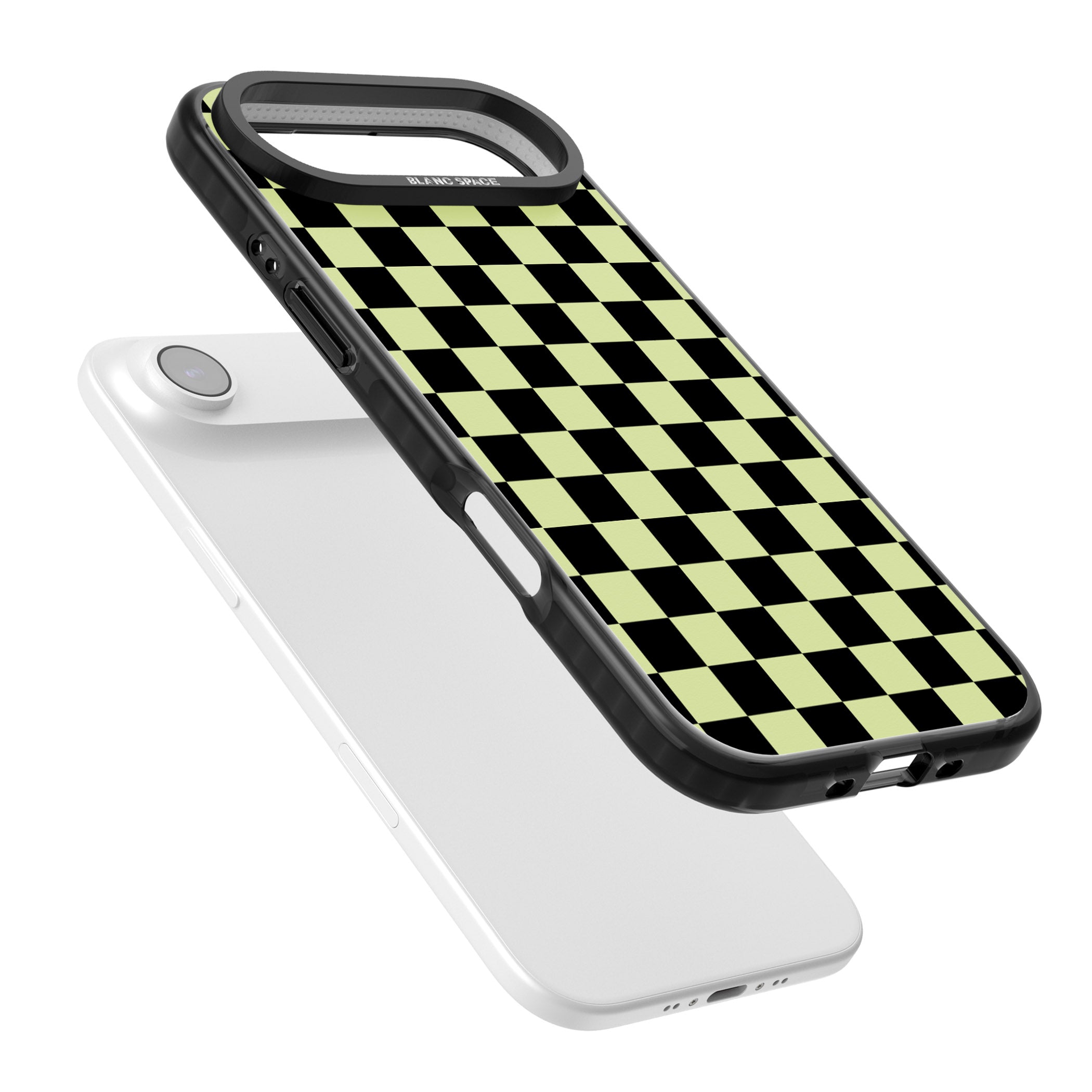 Black & Lime Check iPhone 17 Air Impact Black Phone Case Colours