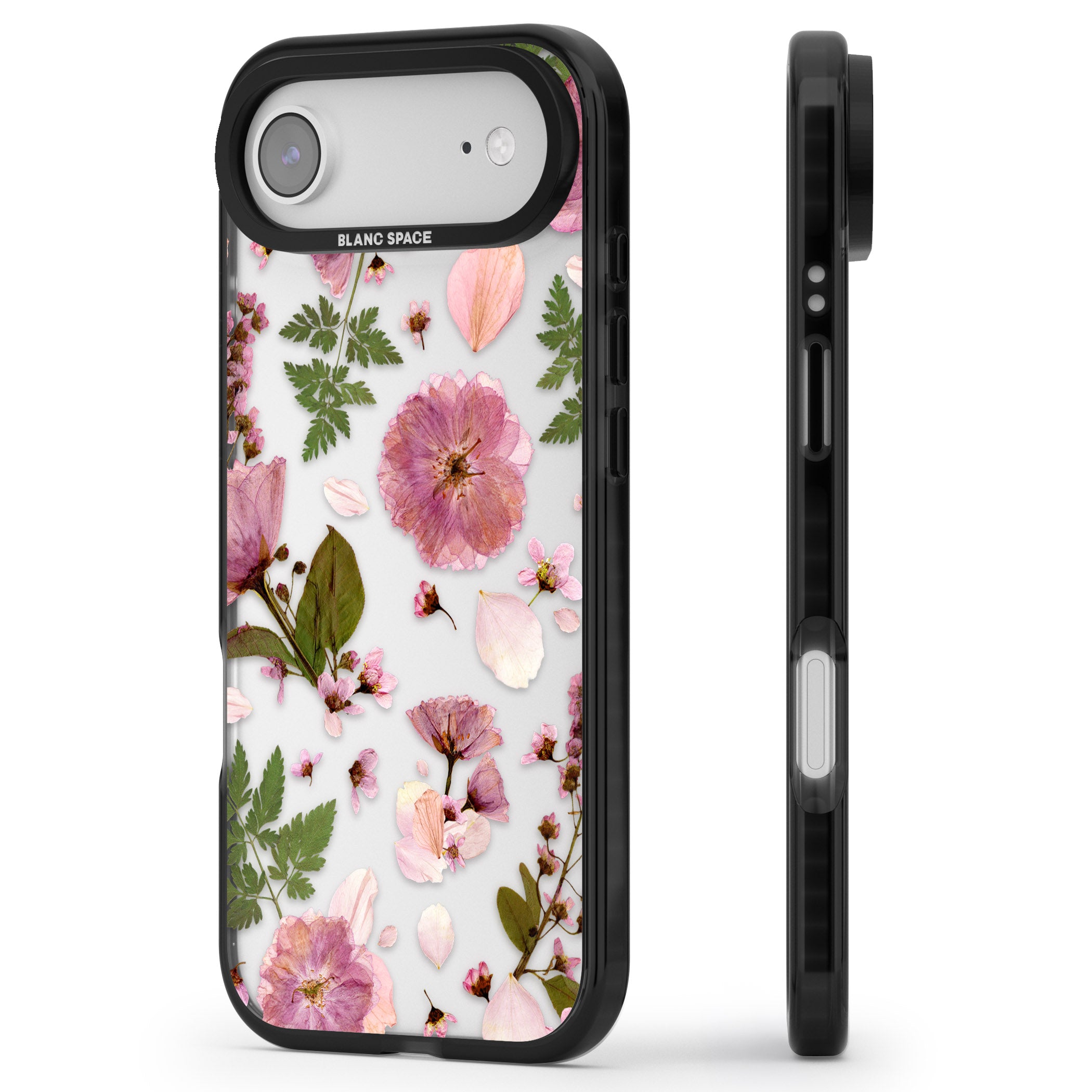 Blossom Bouquet iPhone 17 Air Impact Black Phone Case Side Profile