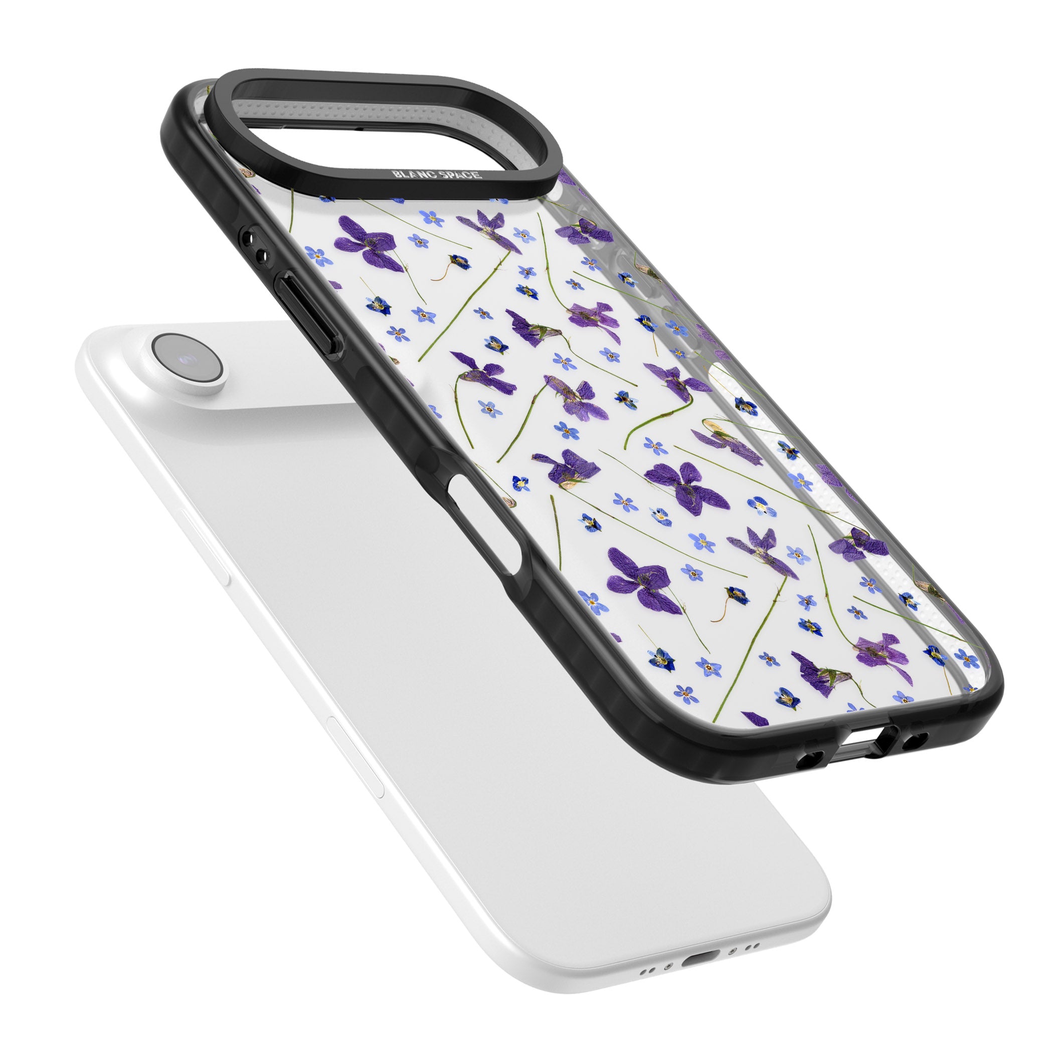 Pressed Violet Flower iPhone 17 Air Impact Black Phone Case Colours
