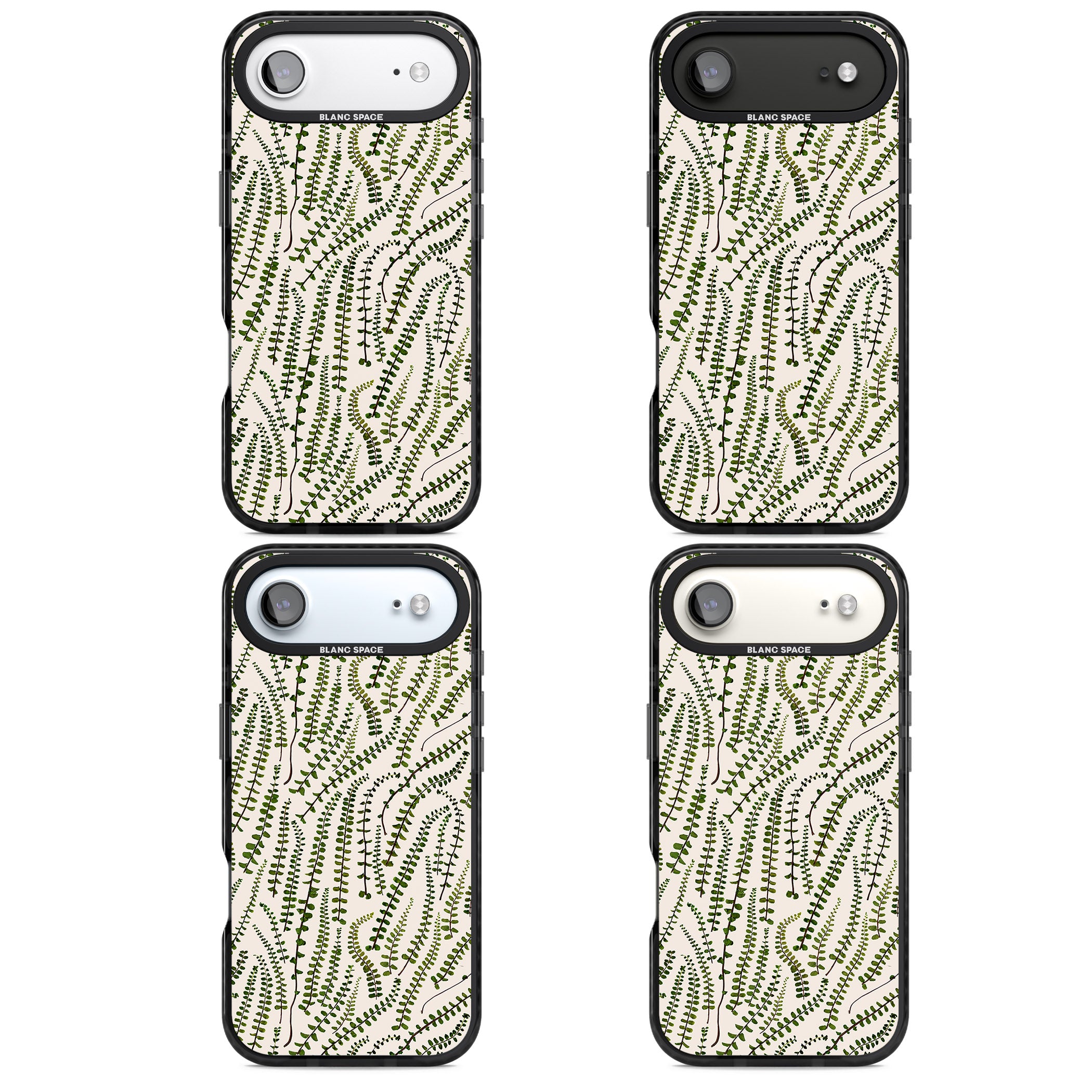 Fern Leaf Pattern iPhone 17 Air Impact Black Phone Case APT Impact Protection