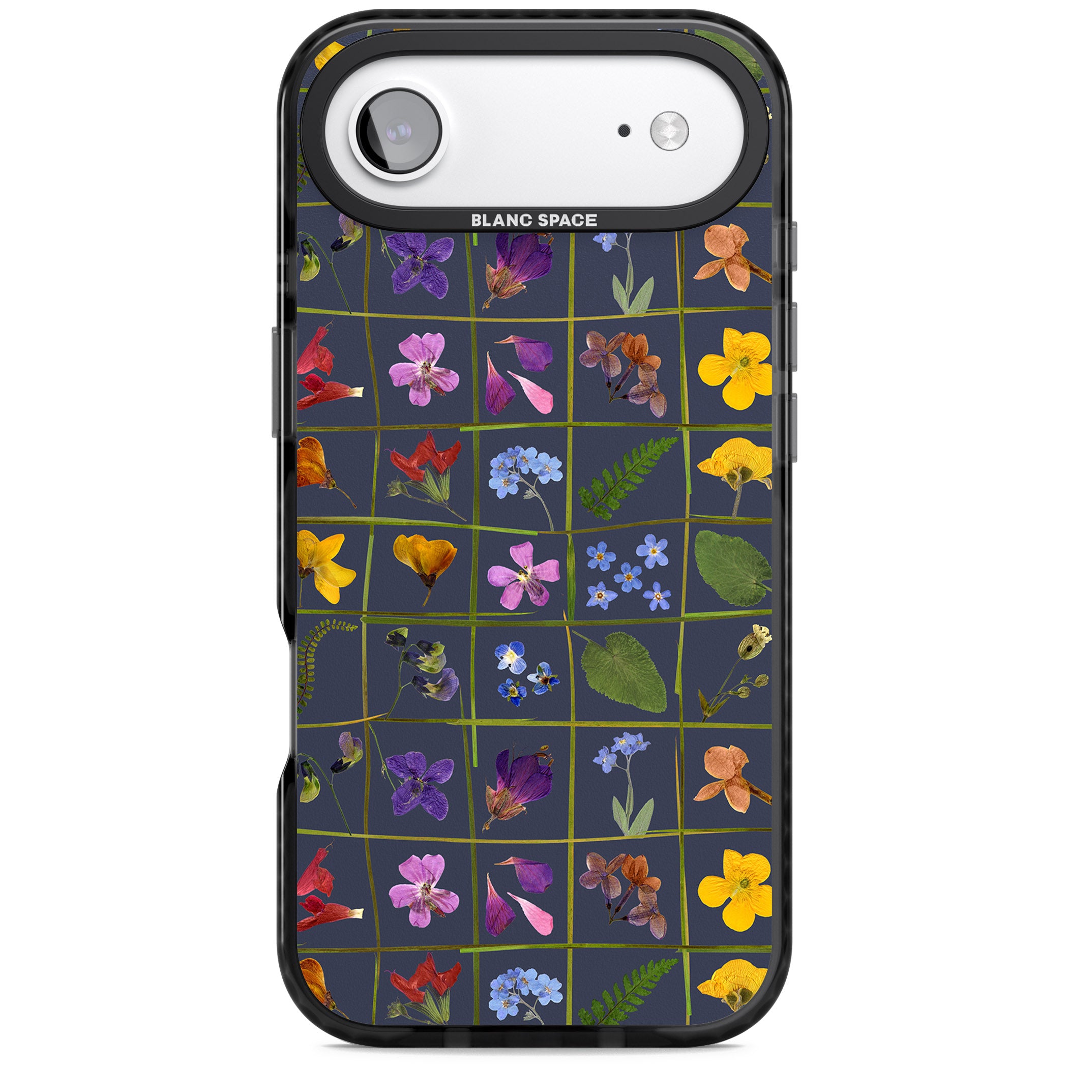 Wildflower Grid iPhone 17 Air Impact Black Phone Case