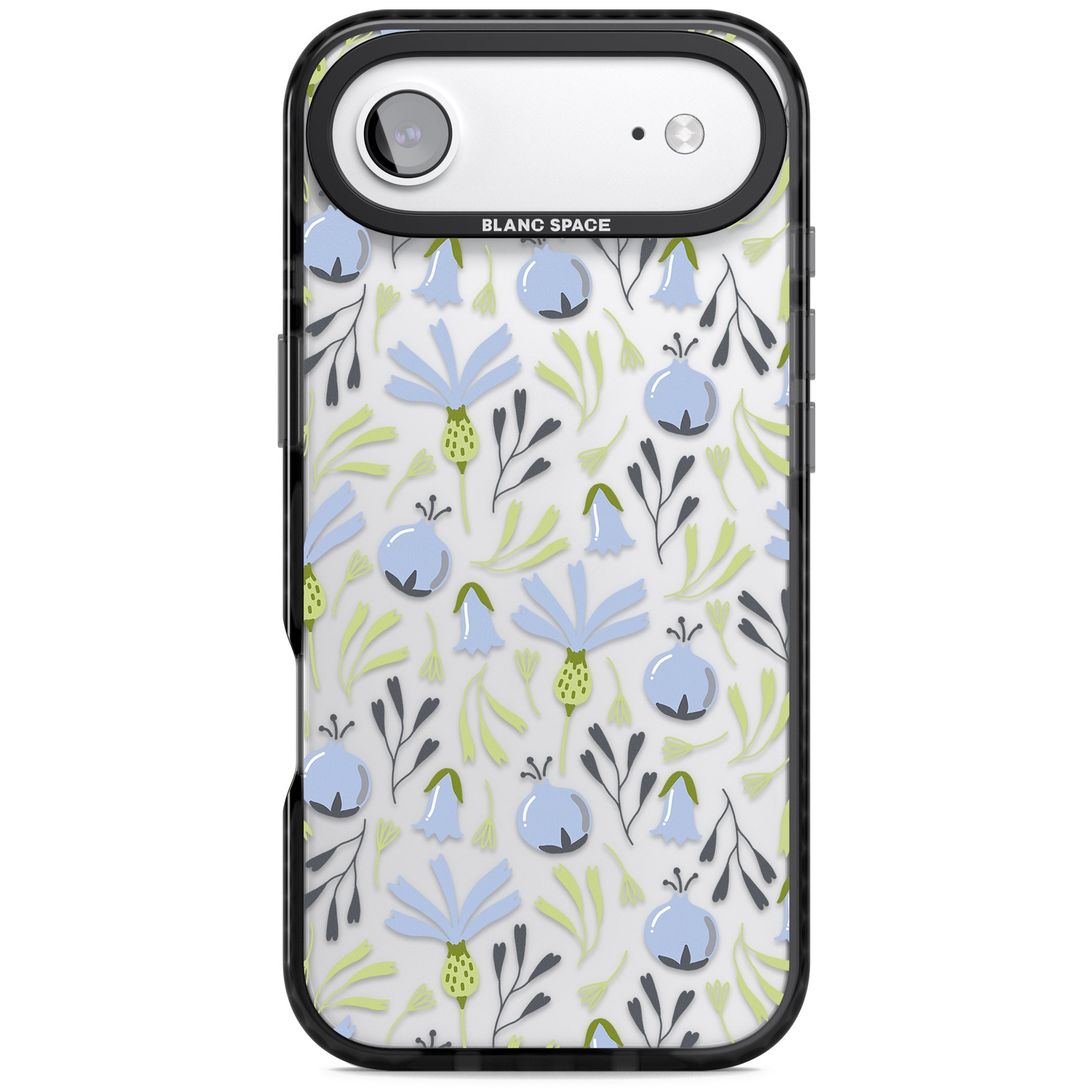 Blue Flora Bloom iPhone 17 Air Impact Black Phone Case