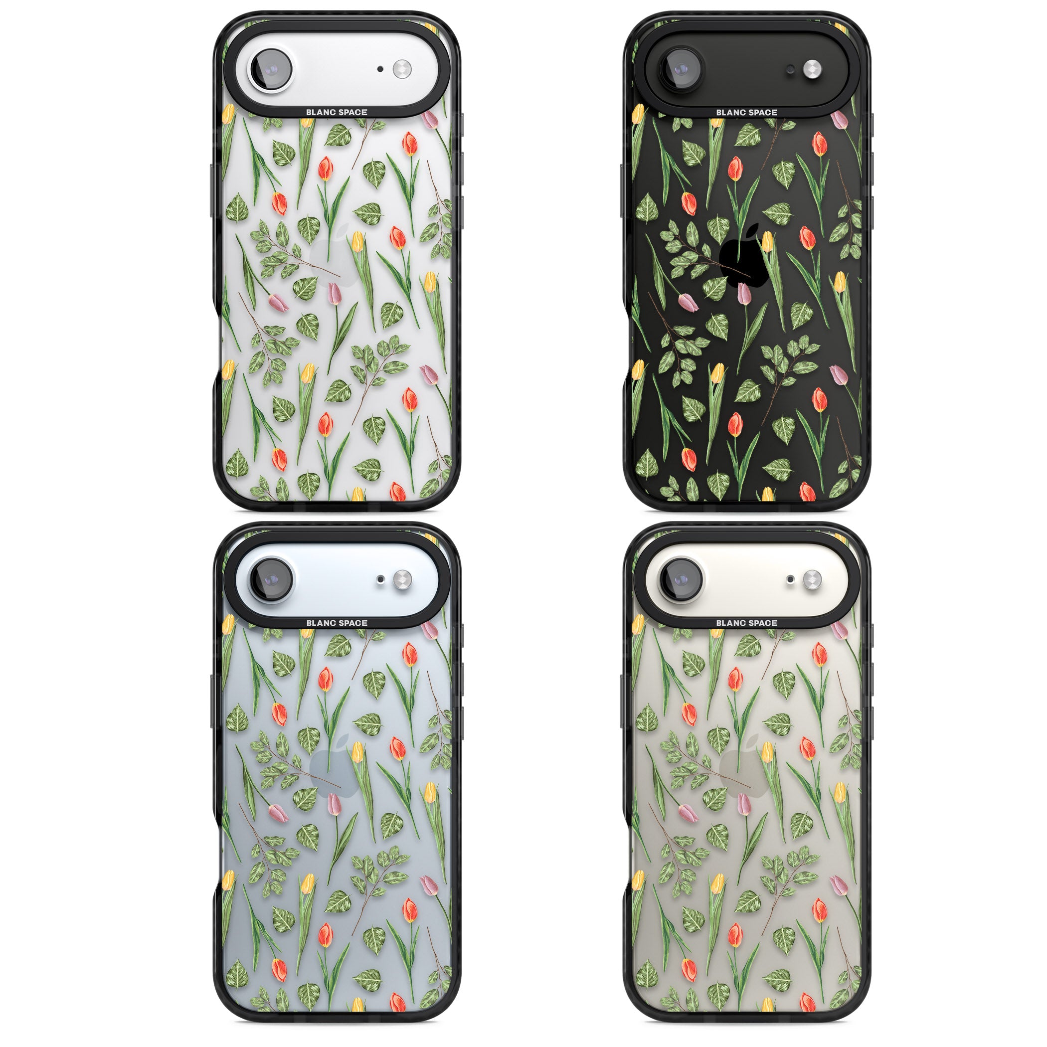 Spring Tulips Floral iPhone 17 Air Impact Black Phone Case APT Impact Protection