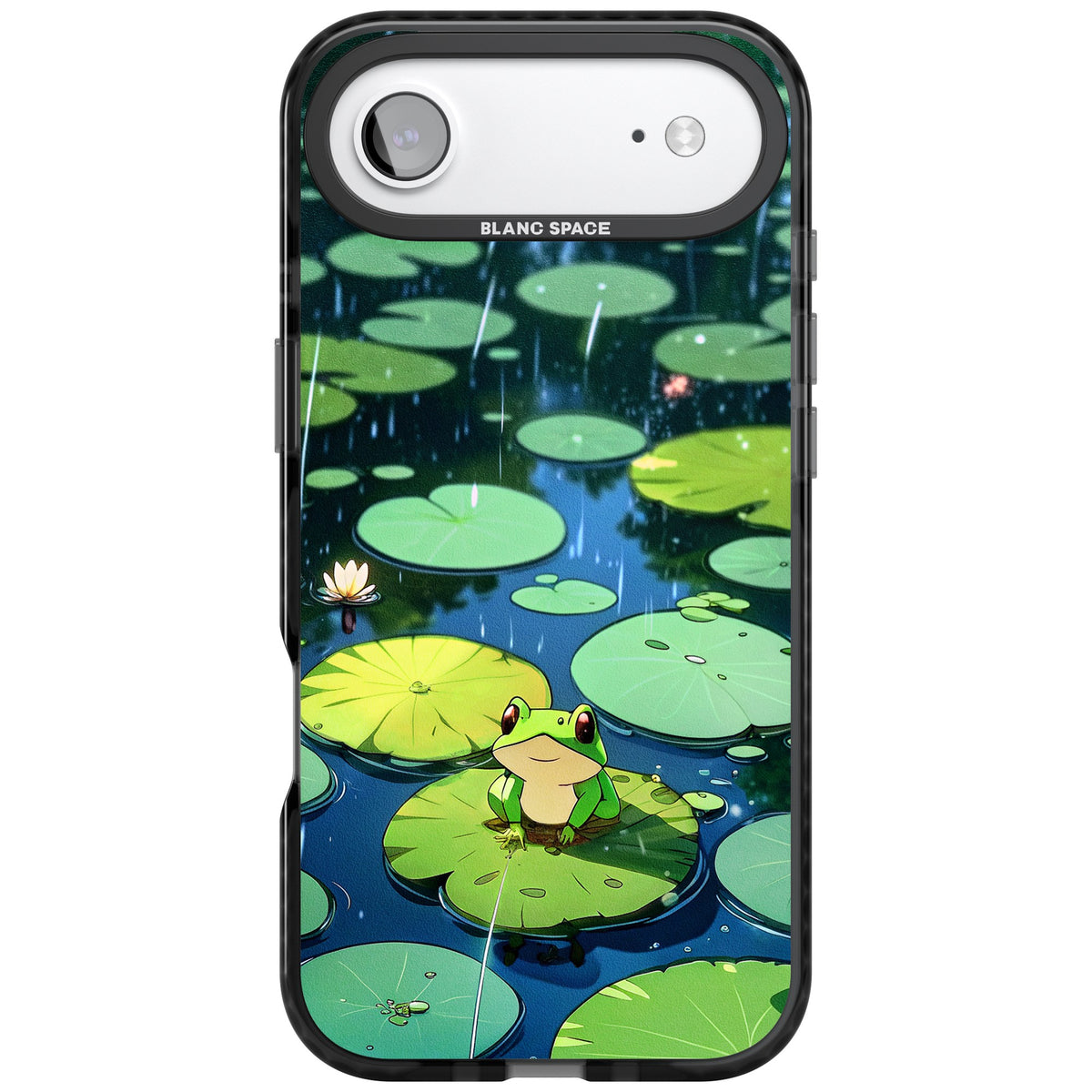 Frog In Lily Pond iPhone Air Impact Black Phone Case front