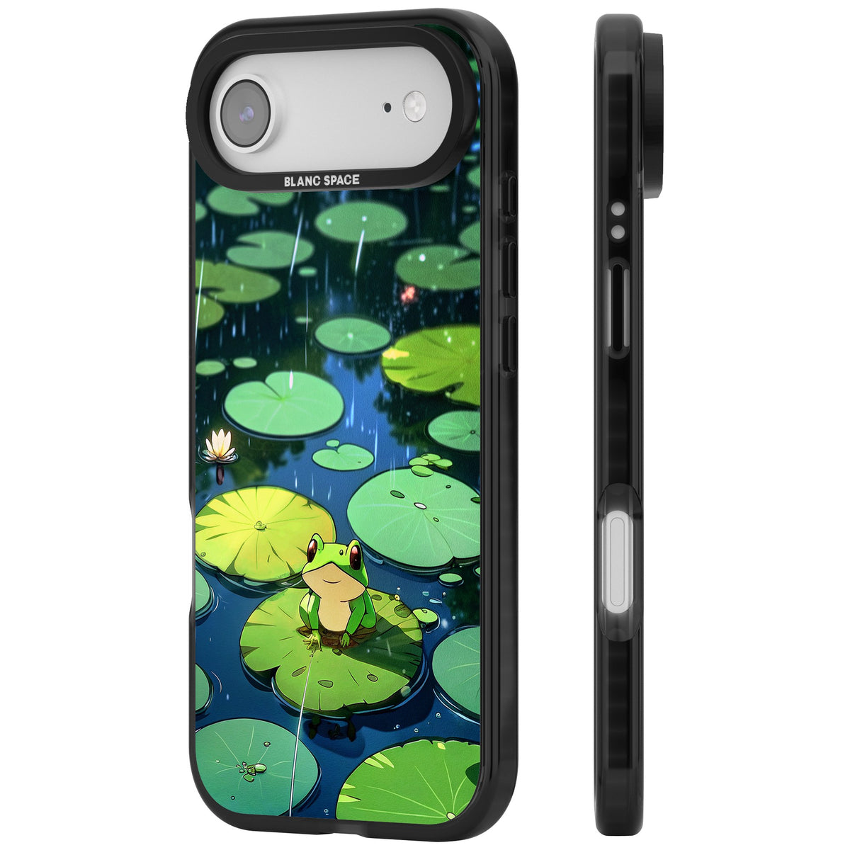 Frog In Lily Pond iPhone Air Impact Black Phone Case side