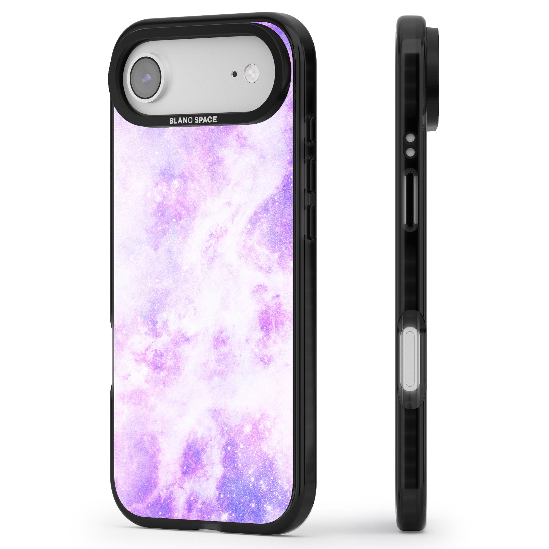 Purple Galaxy Vibes iPhone 17 Air Impact Black Phone Case Side Profile