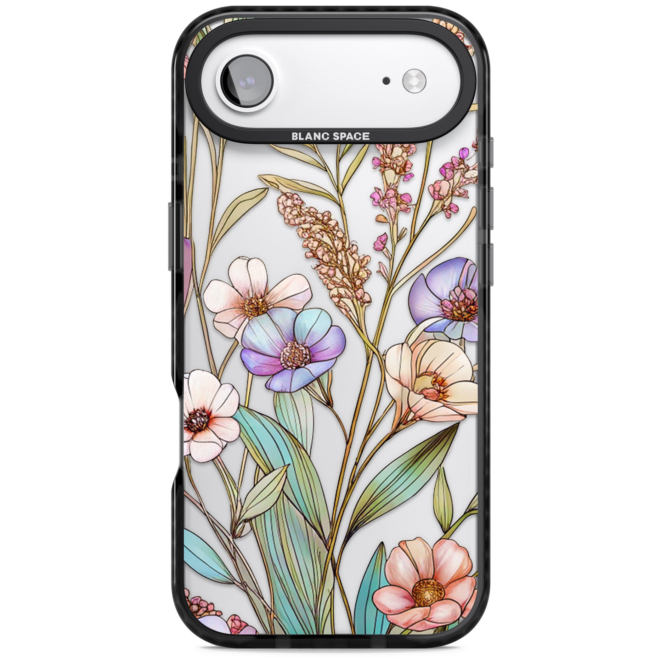 Glass Summer Flowers iPhone 17 Air Impact Black Phone Case