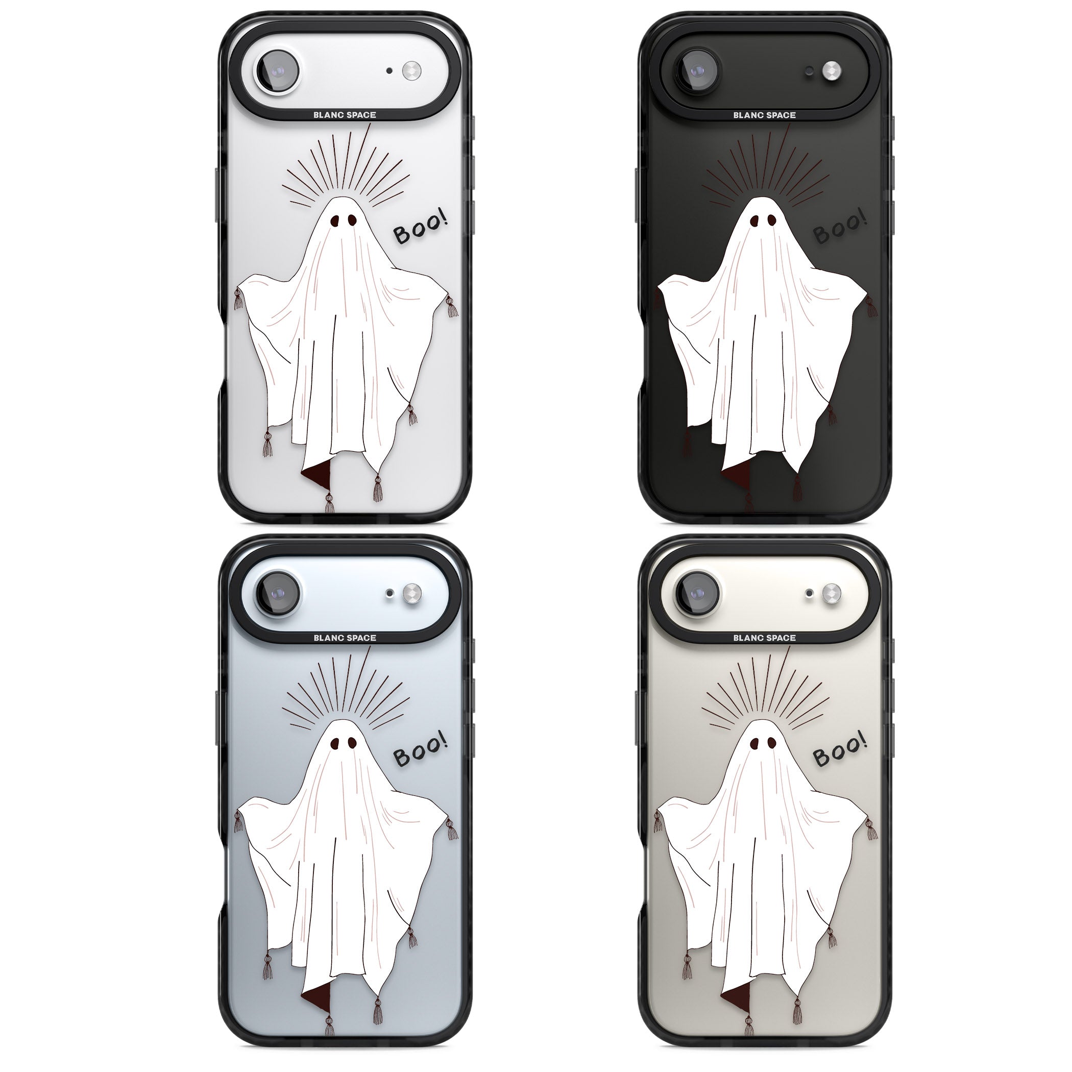 Boo! iPhone 17 Air Impact Black Phone Case APT Impact Protection