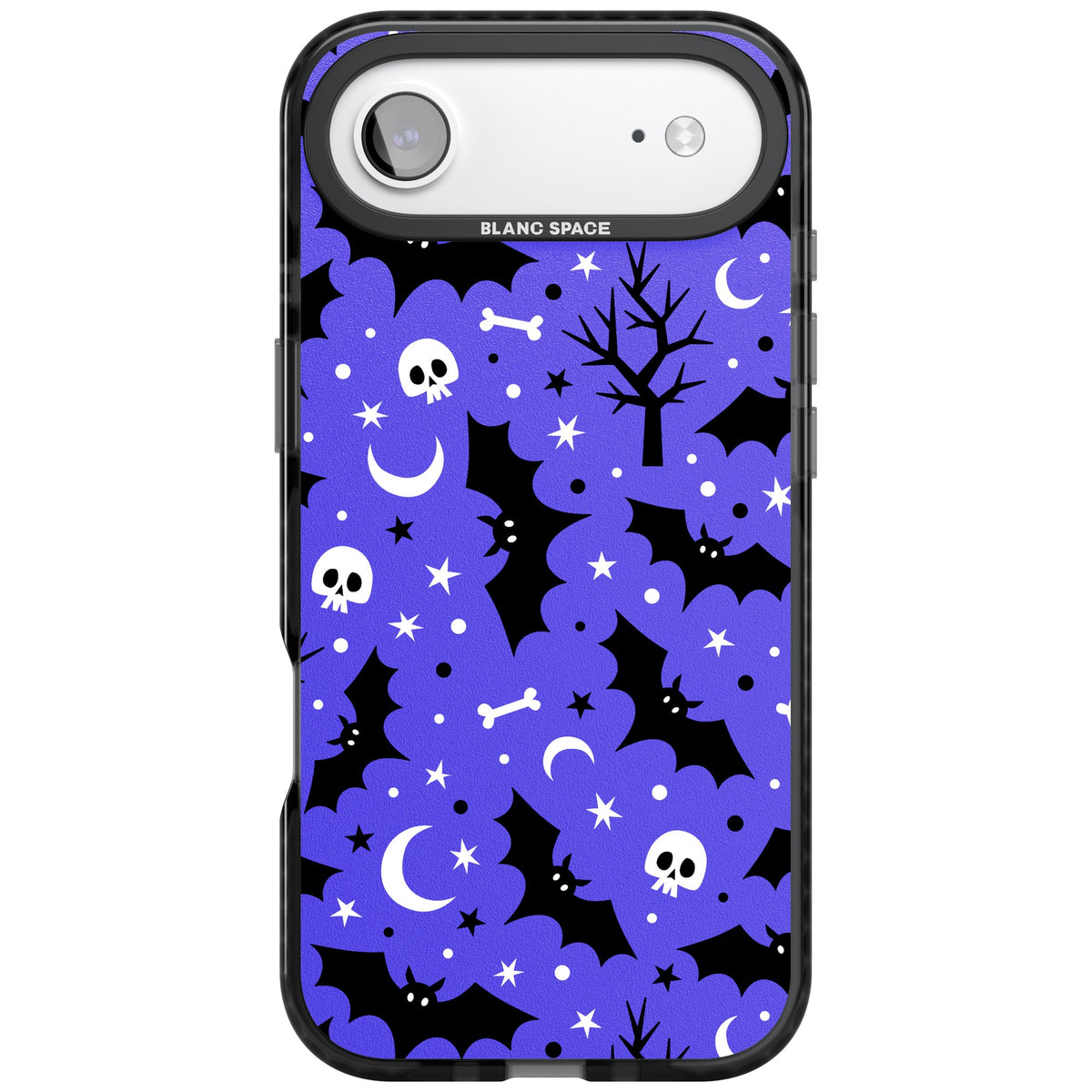 Bats N' Bones Pattern iPhone Air Impact Black Phone Case front