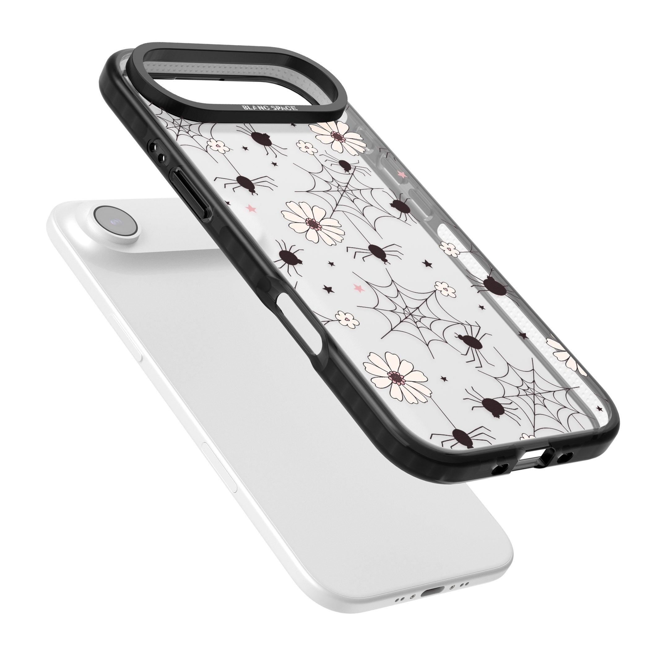 Spiders And Flowers Pattern iPhone 17 Air Impact Black Phone Case Colours