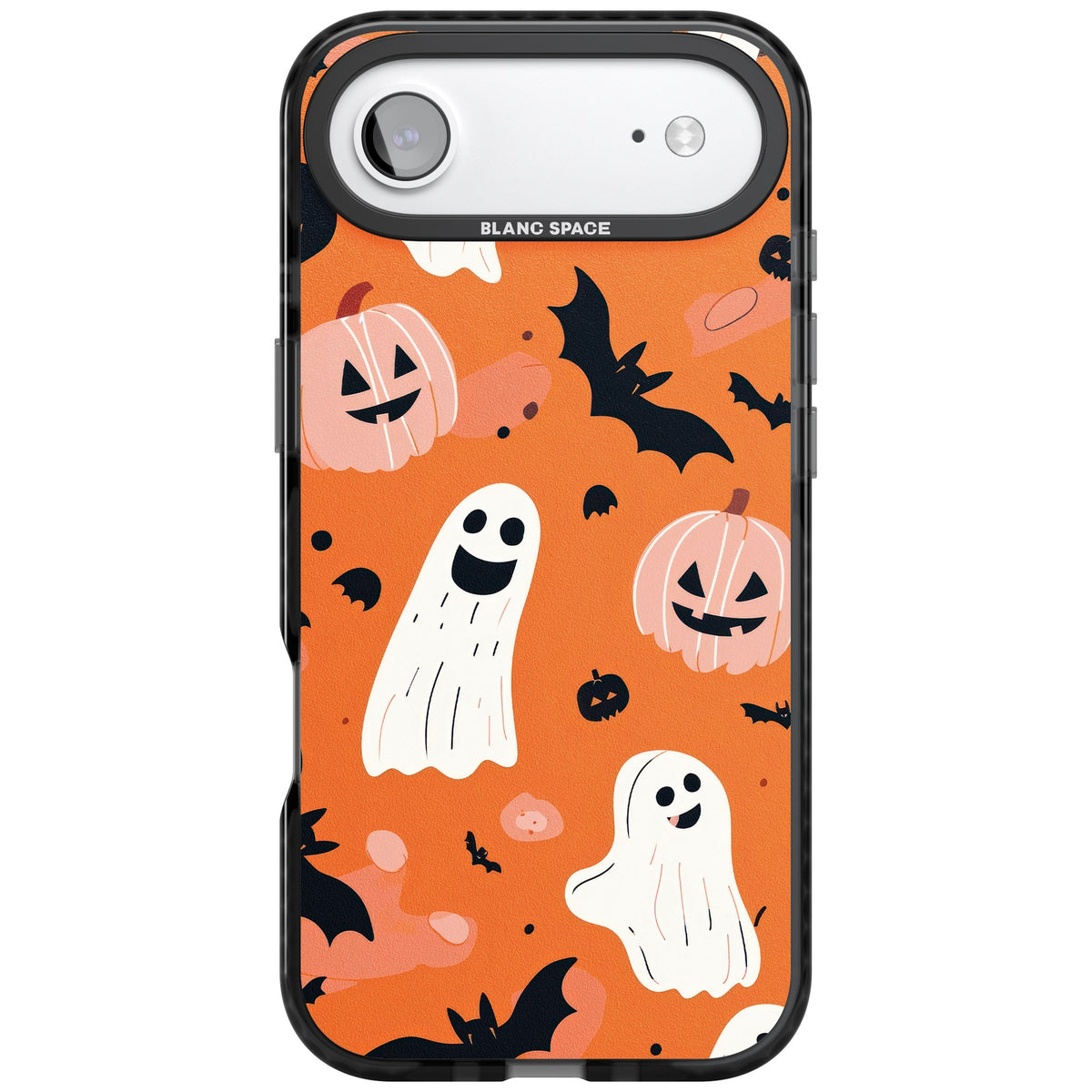Orange Halloween Pattern iPhone Air Impact Black Phone Case front
