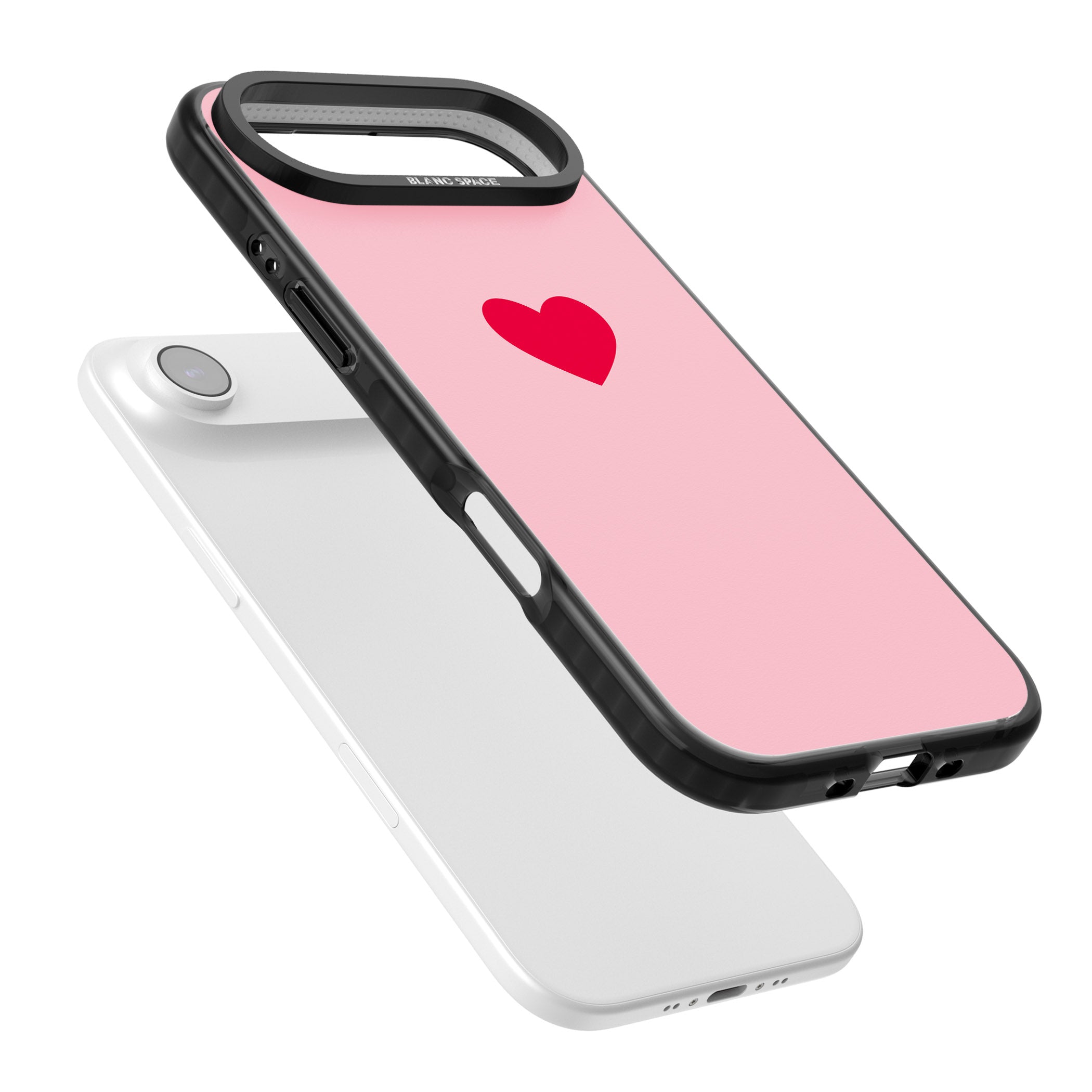 Red & Pink Heart iPhone 17 Air Impact Black Phone Case Colours