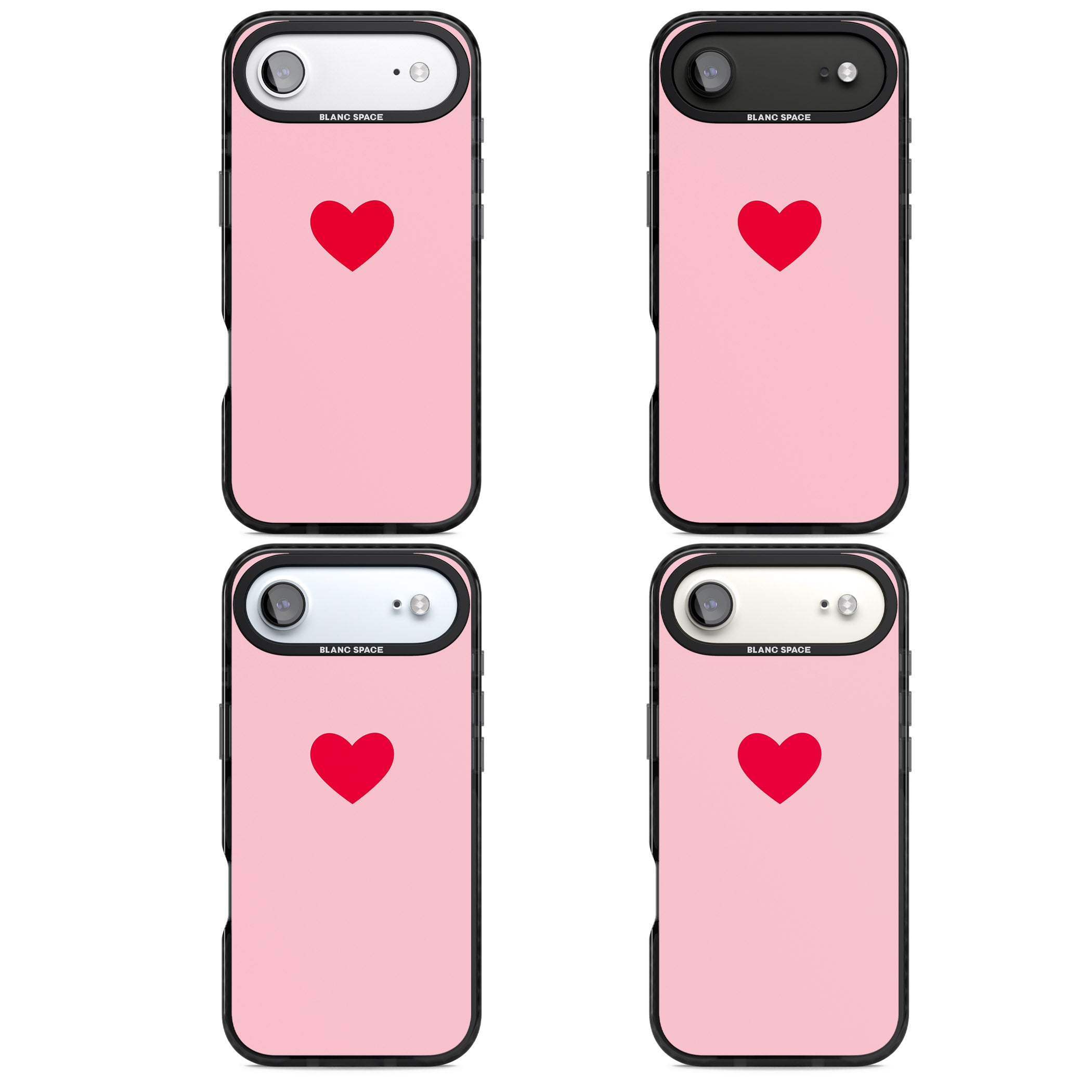 Red & Pink Heart iPhone 17 Air Impact Black Phone Case APT Impact Protection