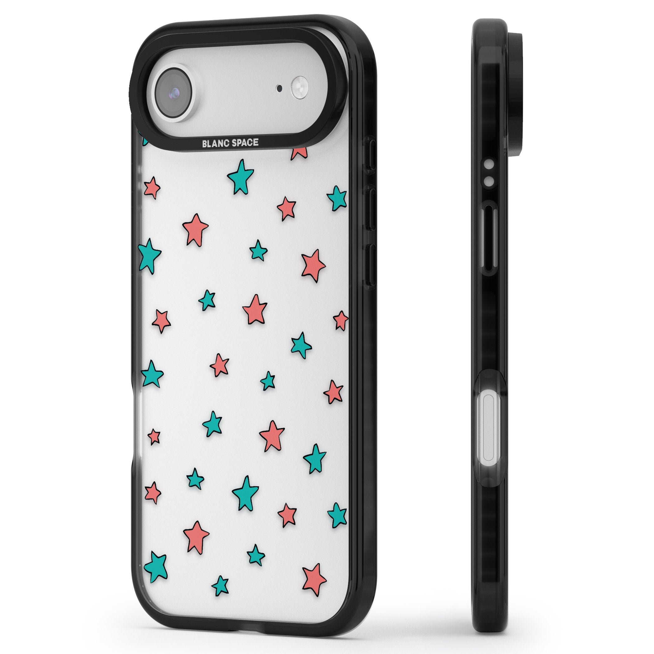 Heartstopper Stars Pattern iPhone 17 Air Impact Black Phone Case Side Profile