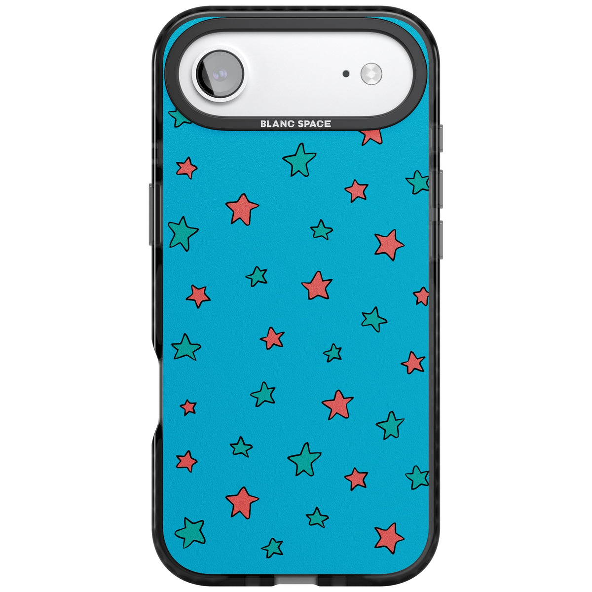 Blue Heartstopper Stars Pattern iPhone Air Impact Black Phone Case front