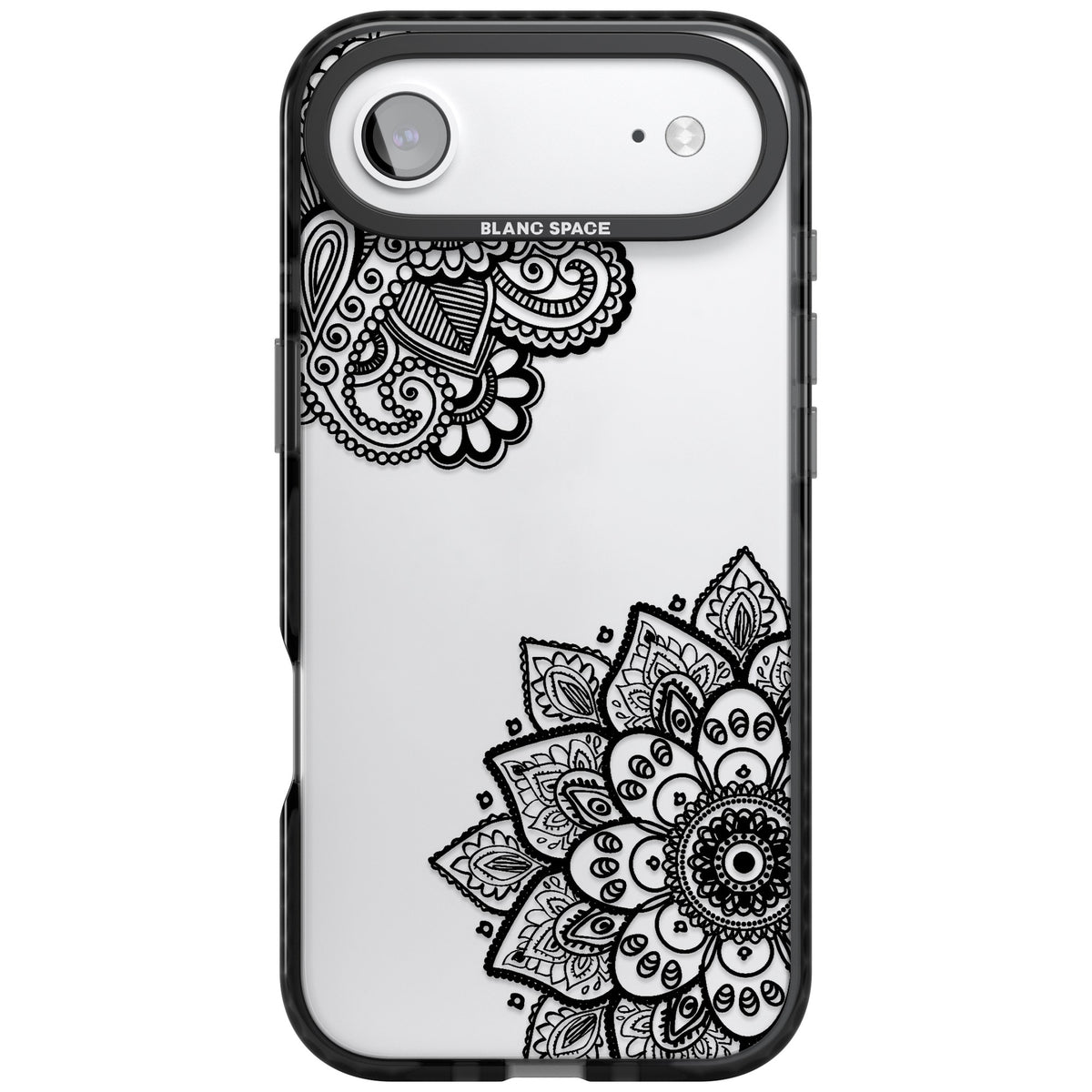 Black Henna Florals iPhone Air Impact Black Phone Case front