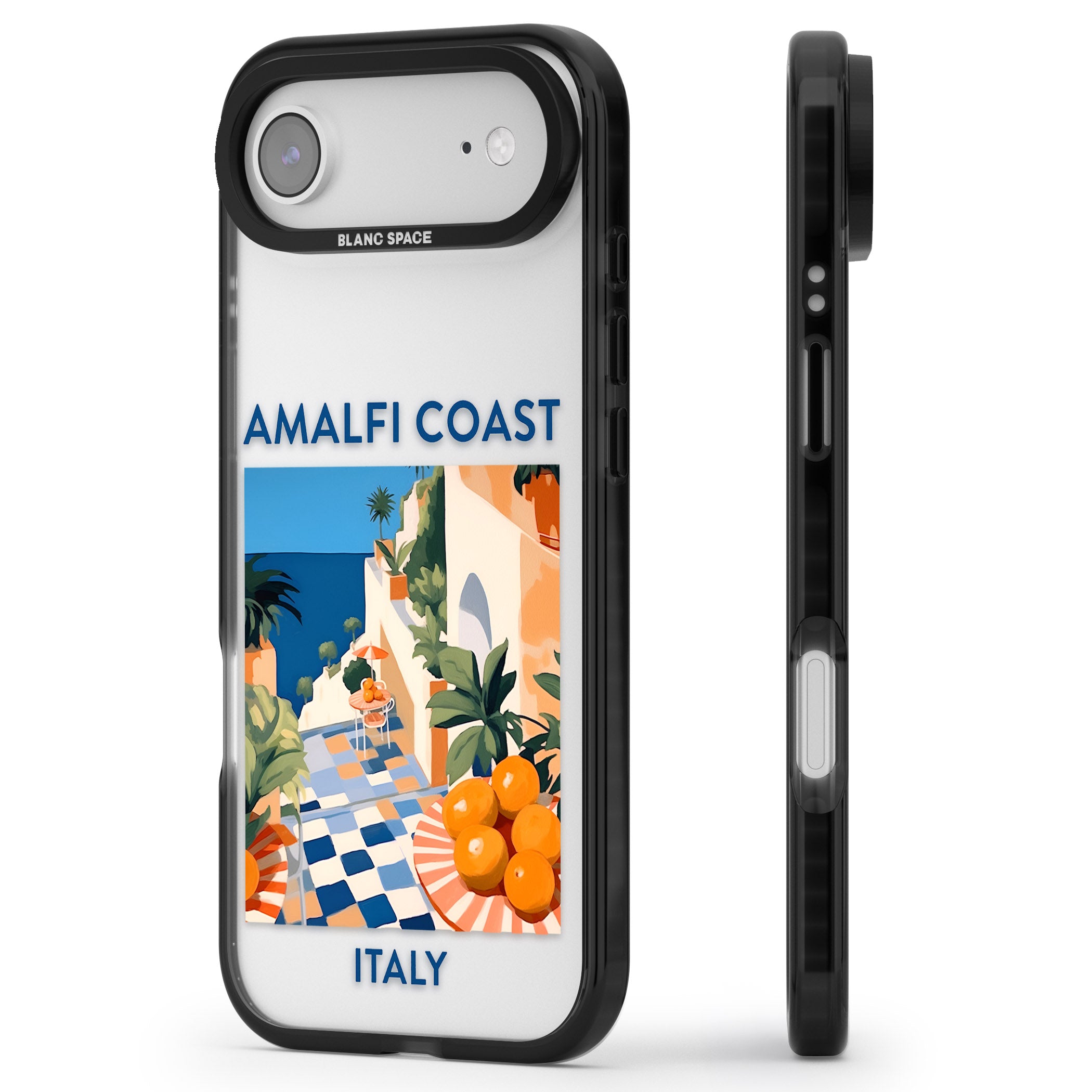 Amalfi Coast iPhone 17 Air Impact Black Phone Case Side Profile