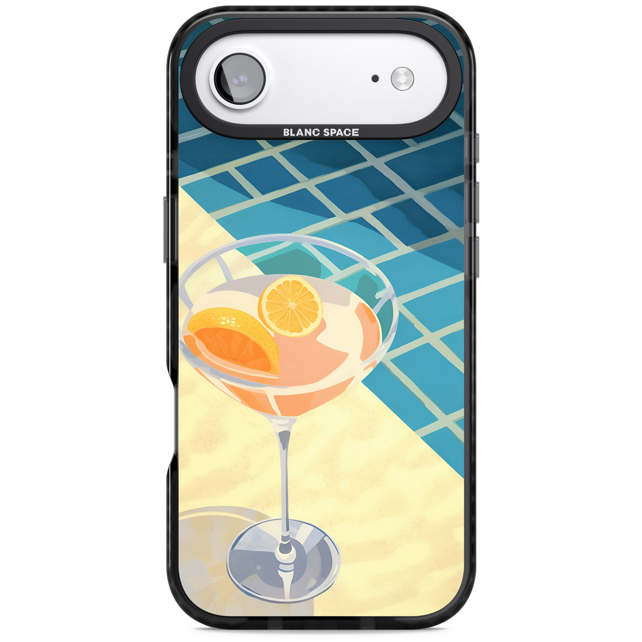 Poolside Citrus Cocktail iPhone 17 Air Impact Black Phone Case