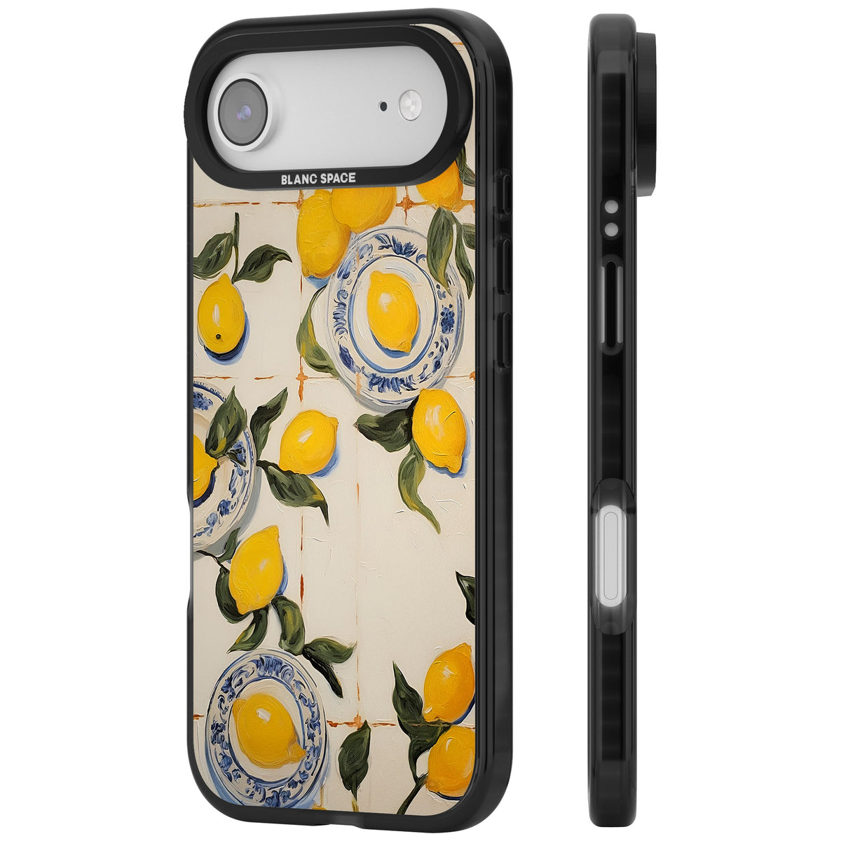 Lemons & Porcelain iPhone Air Impact Black Phone Case side