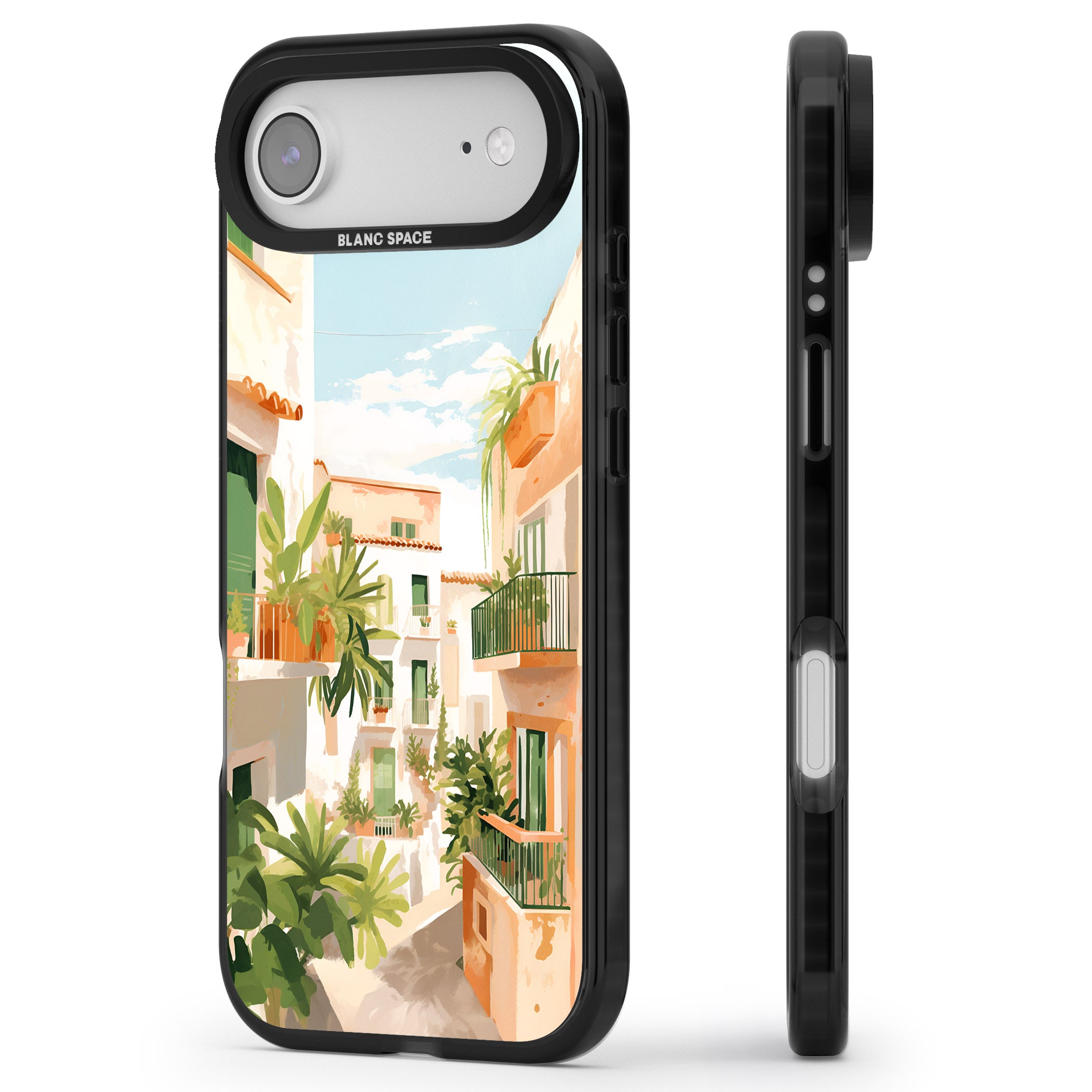 Tuscan Balconies iPhone 17 Air Impact Black Phone Case Side Profile
