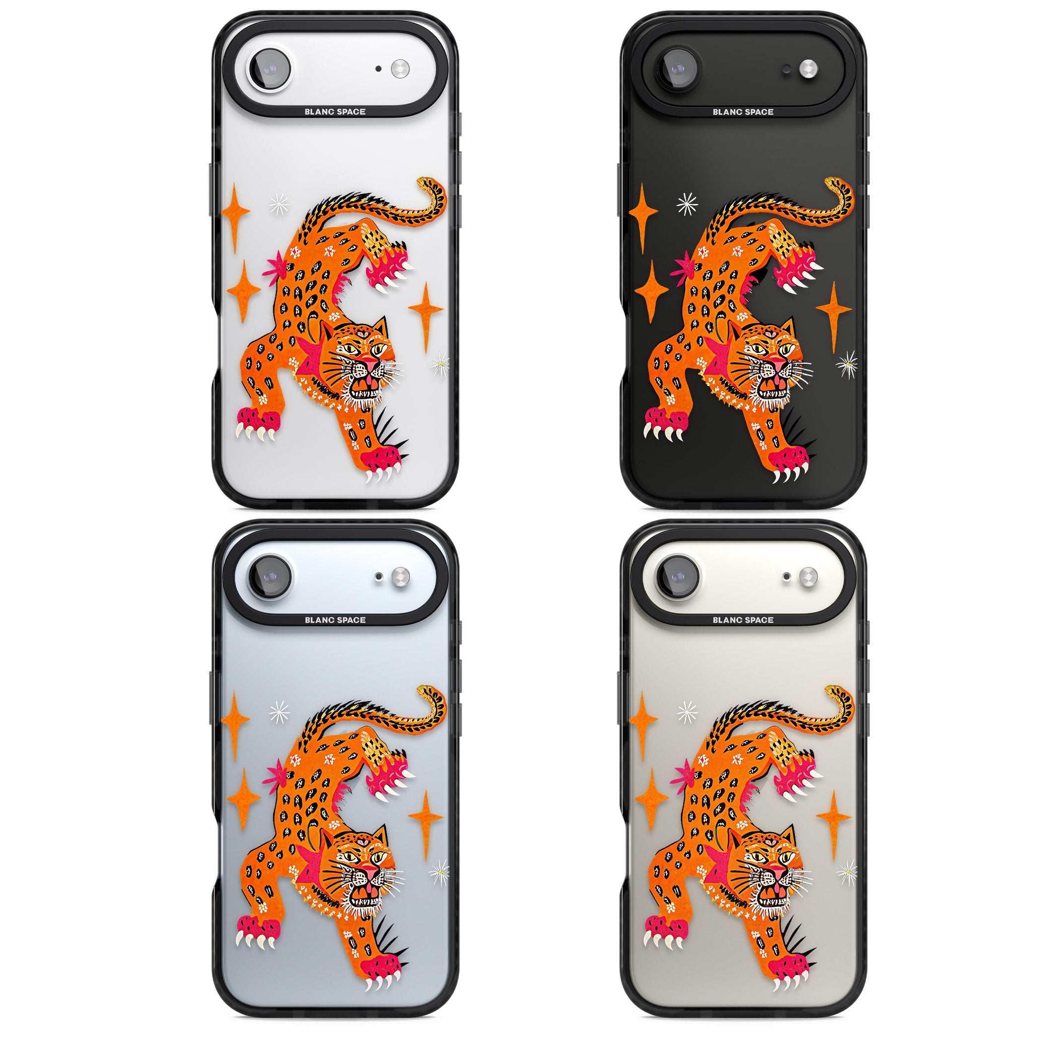 Fierce Jaguar Clear iPhone 17 Air Impact Black Phone Case APT Impact Protection