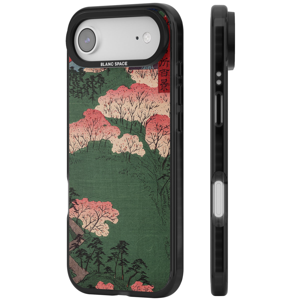 Japanese Cherry Blossom Forest iPhone Air Impact Black Phone Case side