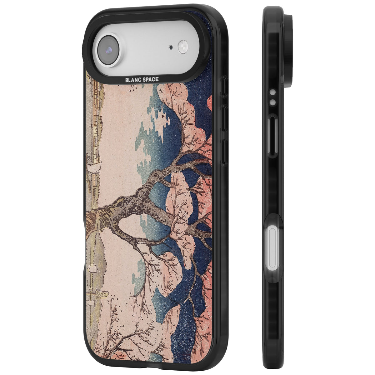 Vintage Japanese Cherry Tree iPhone Air Impact Black Phone Case side