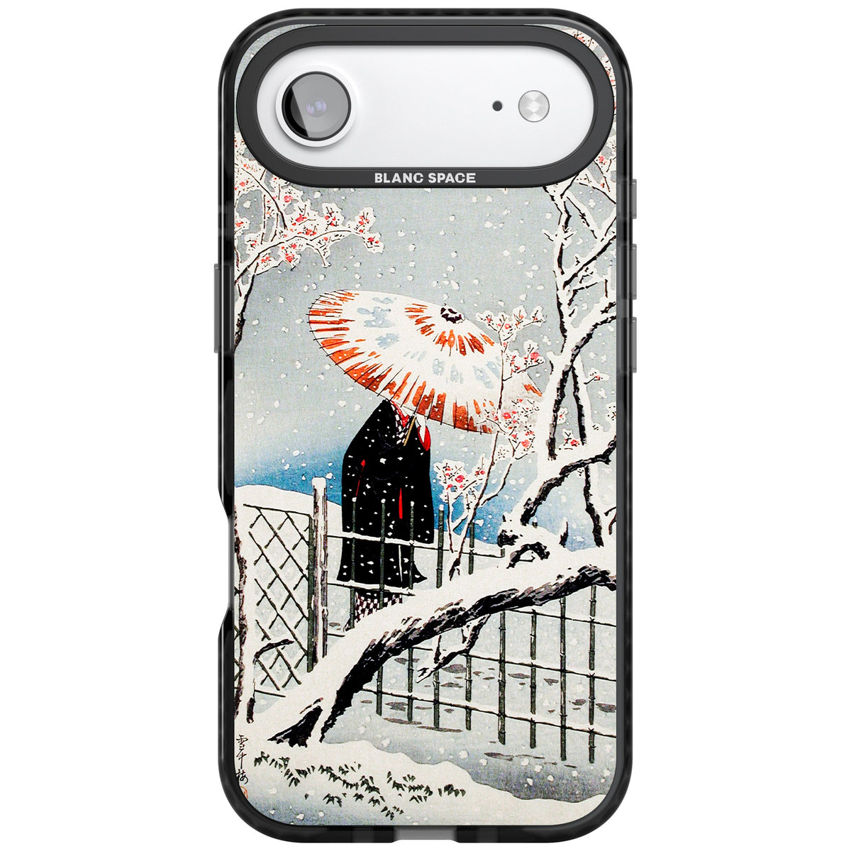 Plum Tree In Snow By Hiroaki Takahashi iPhone Air Impact Black Phone Case front