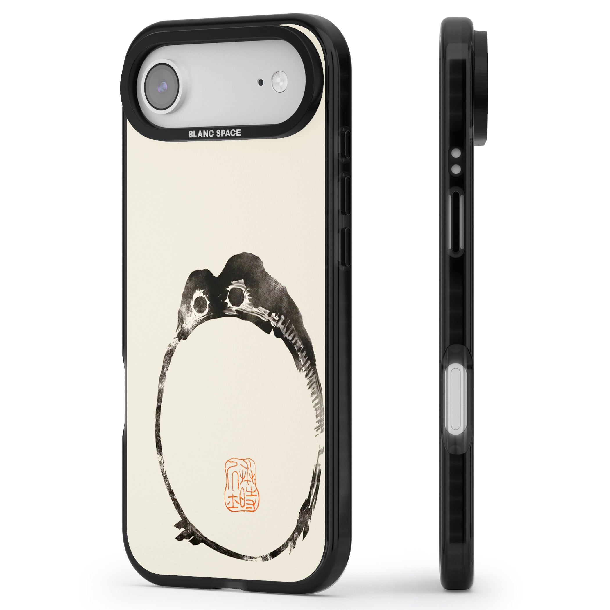 Matsumoto Hoji Round Frog iPhone 17 Air Impact Black Phone Case Side Profile