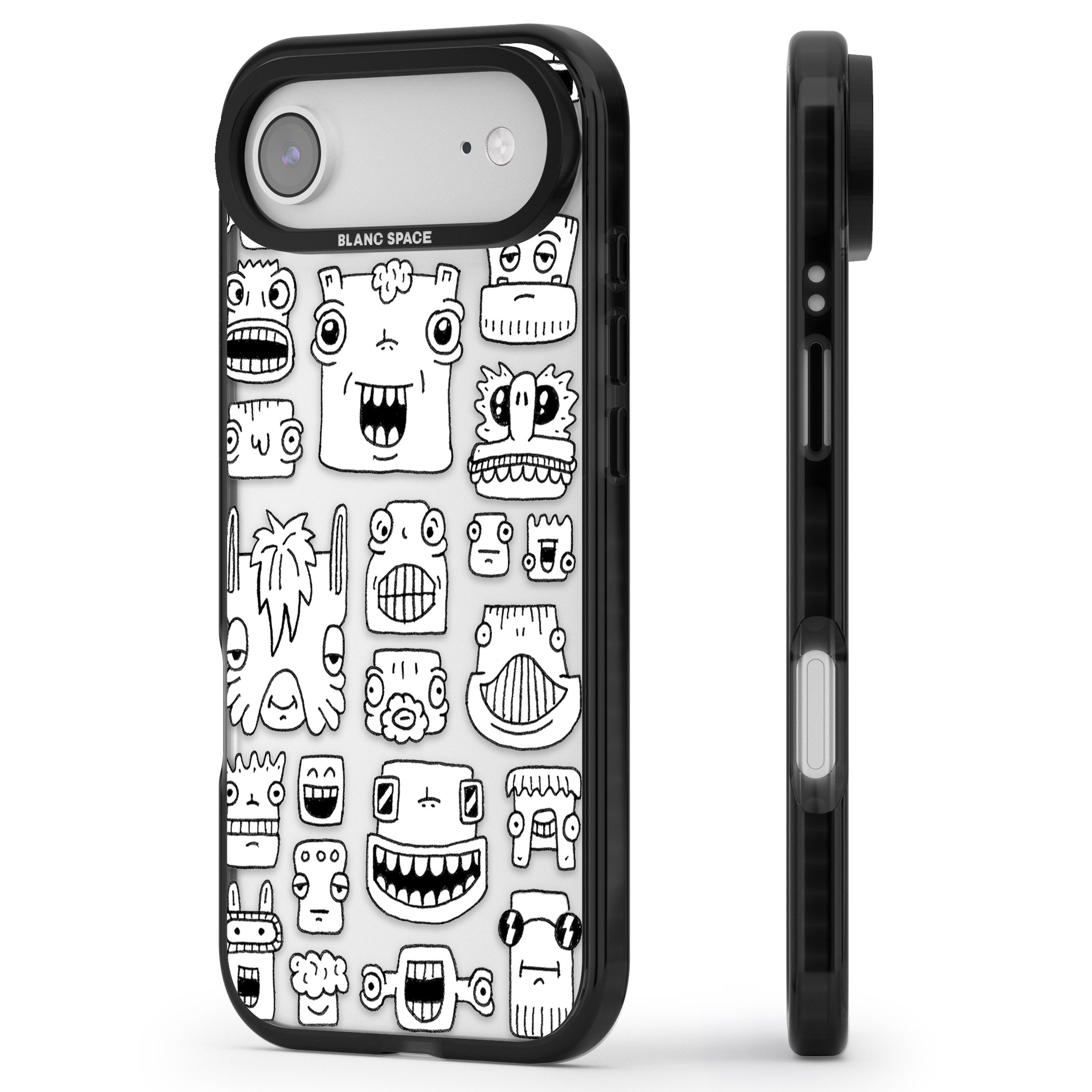 Burst Heads iPhone 17 Air Impact Black Phone Case Side Profile