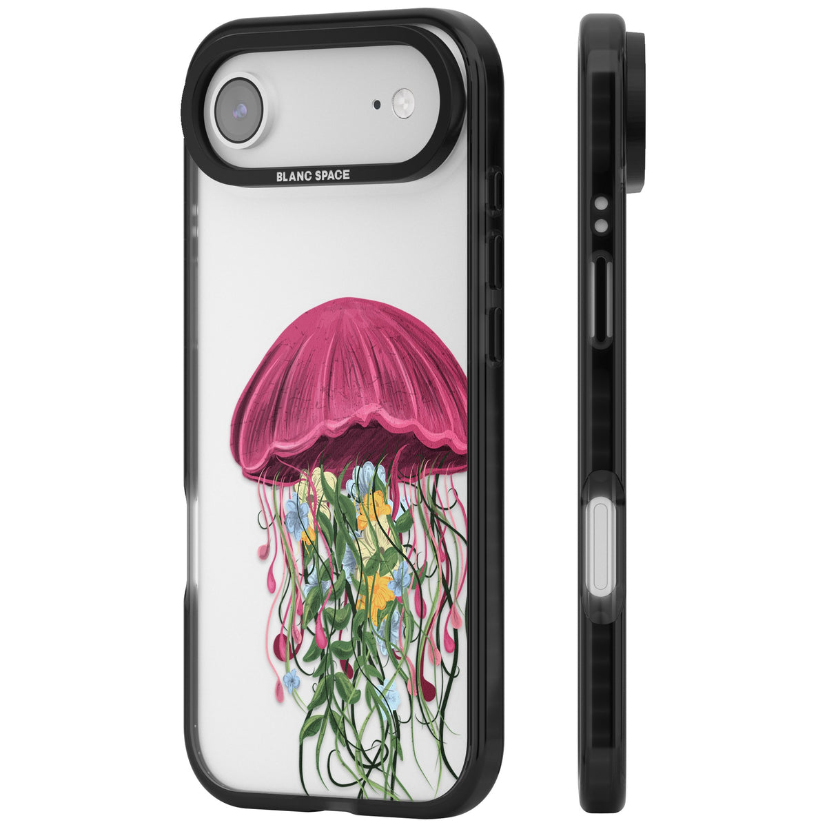 Botanical Jellyfish iPhone Air Impact Black Phone Case side