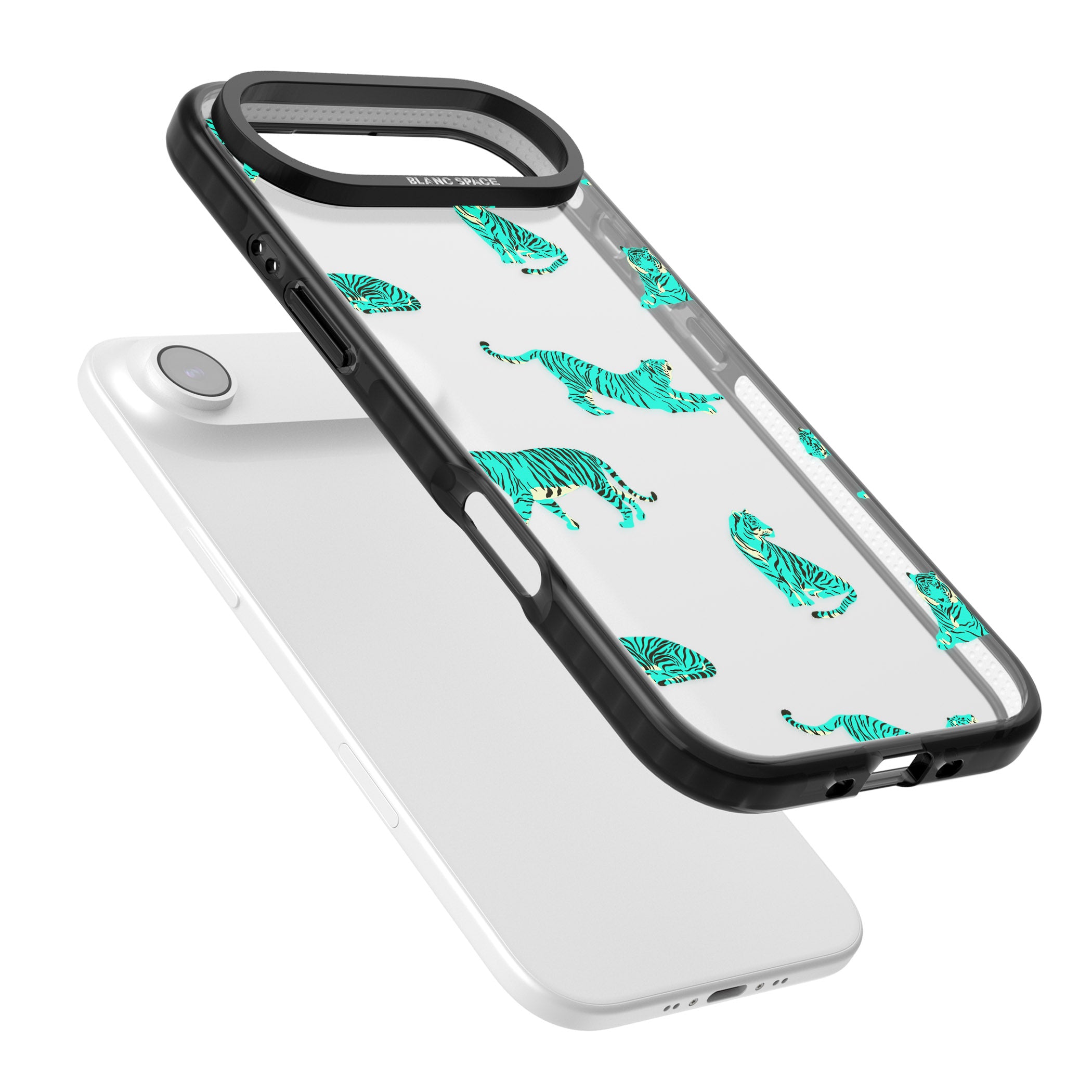 Turquoise Tiger iPhone 17 Air Impact Black Phone Case Colours