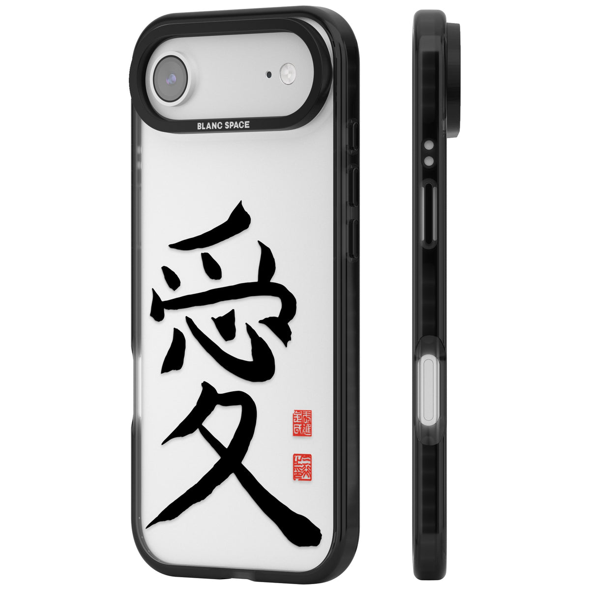 Japanese Kanji - Love iPhone Air Impact Black Phone Case side