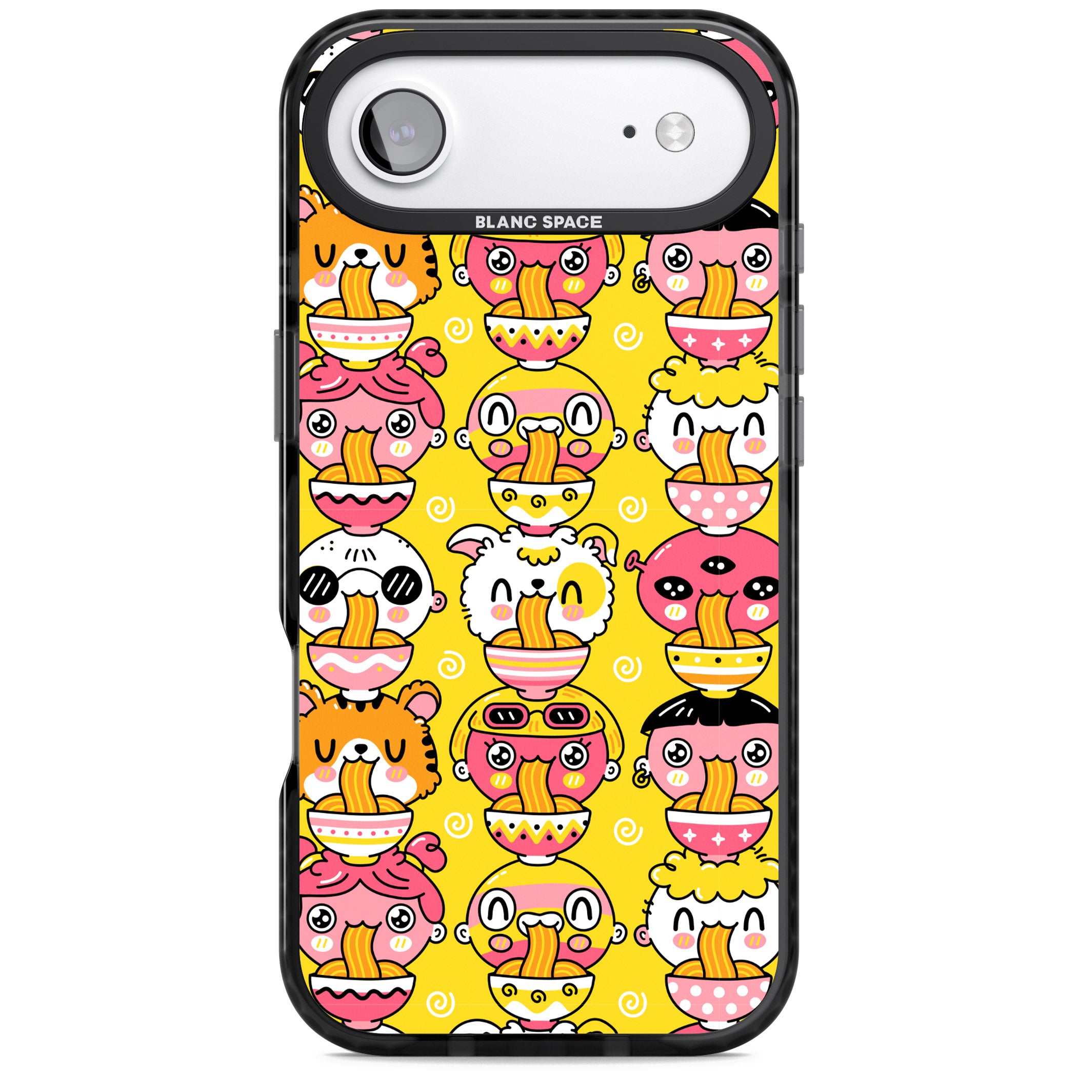 Ramen Noodle Kawaii Pattern iPhone 17 Air Impact Black Phone Case