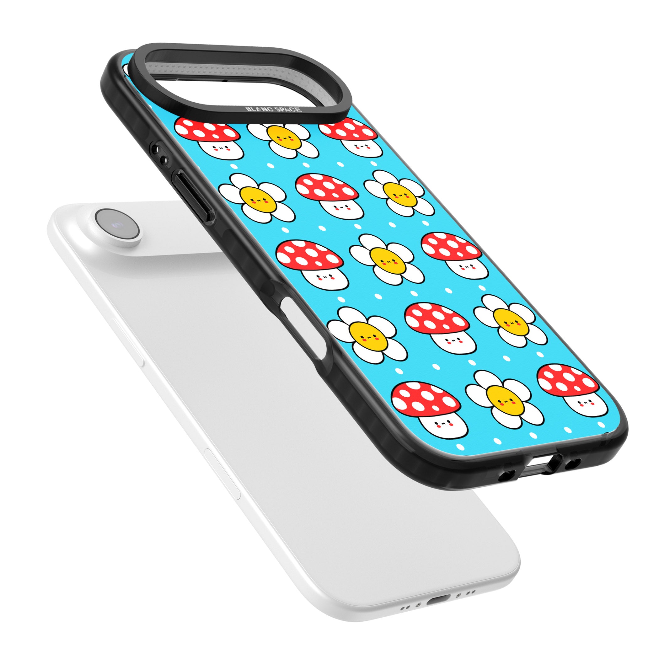 Shroom Bunnies Kawaii Pattern iPhone 17 Air Impact Black Phone Case Colours