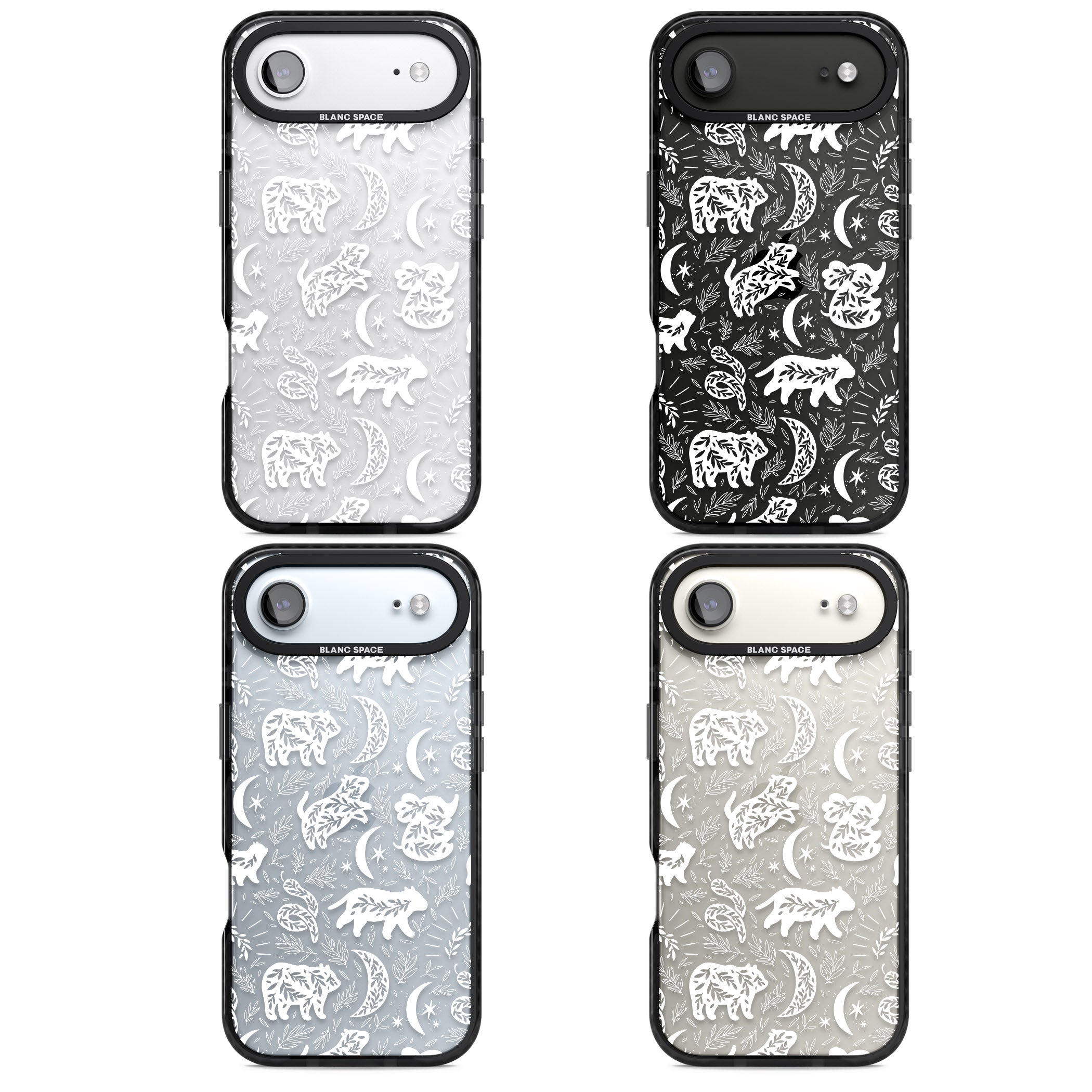 Forest Animal Silhouettes: White/Clear iPhone 17 Air Impact Black Phone Case APT Impact Protection