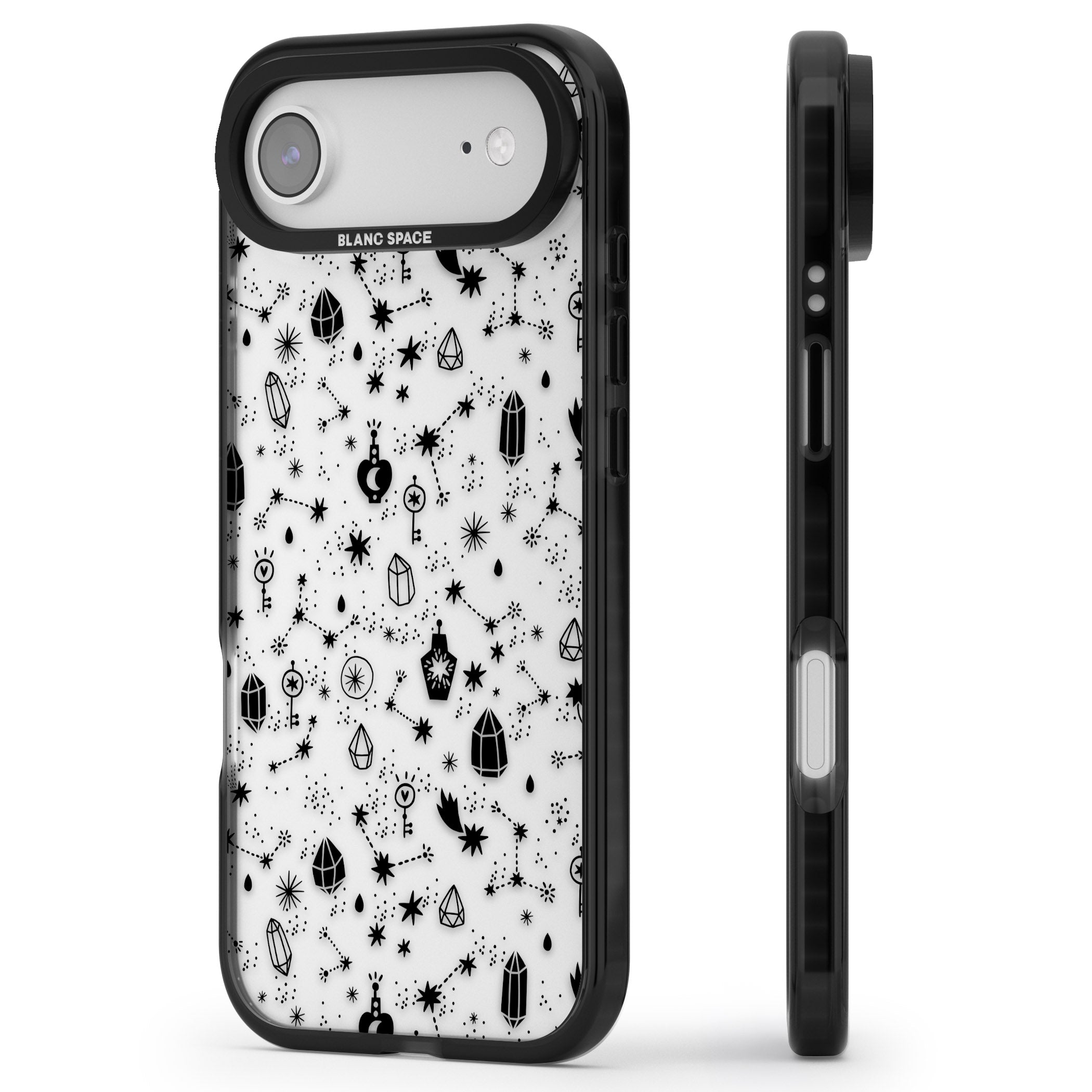 Black Cosmic Crystal iPhone 17 Air Impact Black Phone Case Side Profile