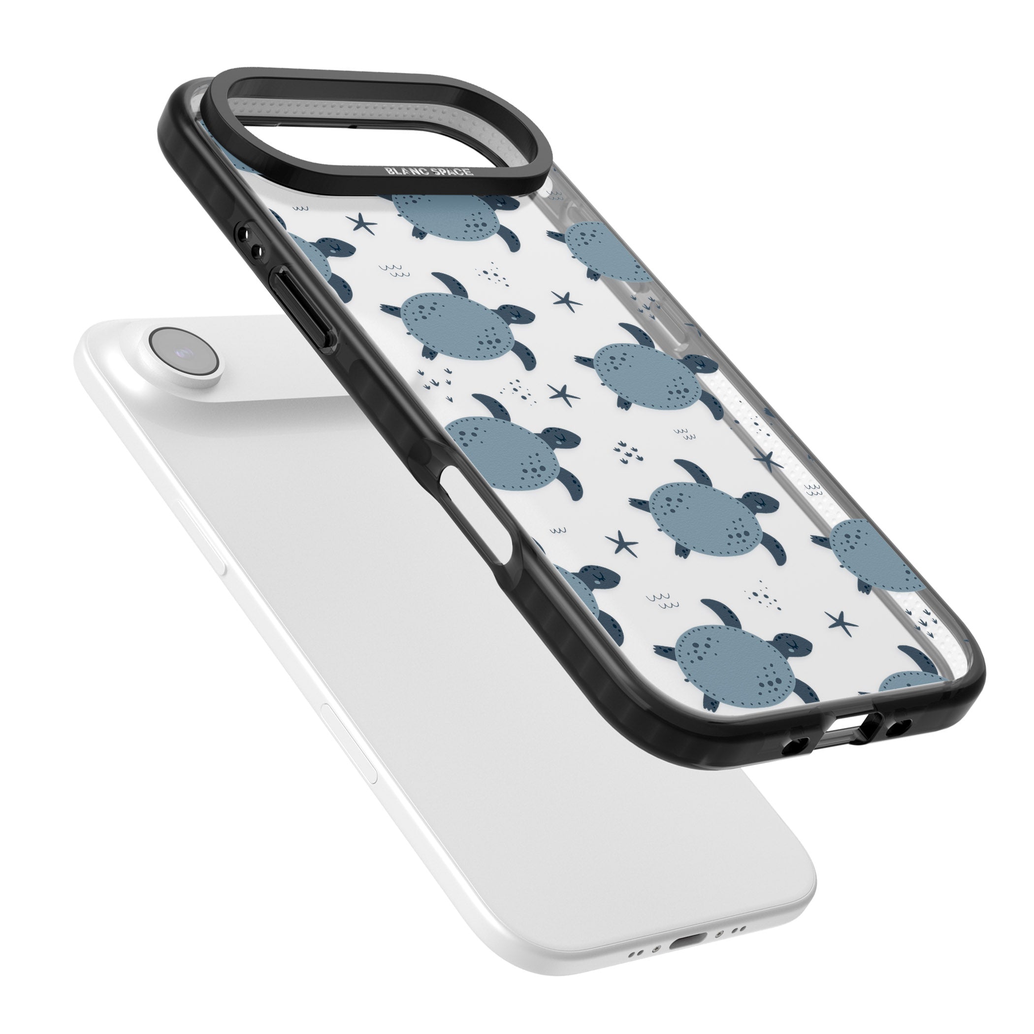 Under The Sea Patterns Sea Turtles (Clear) iPhone 17 Air Impact Black Phone Case Colours