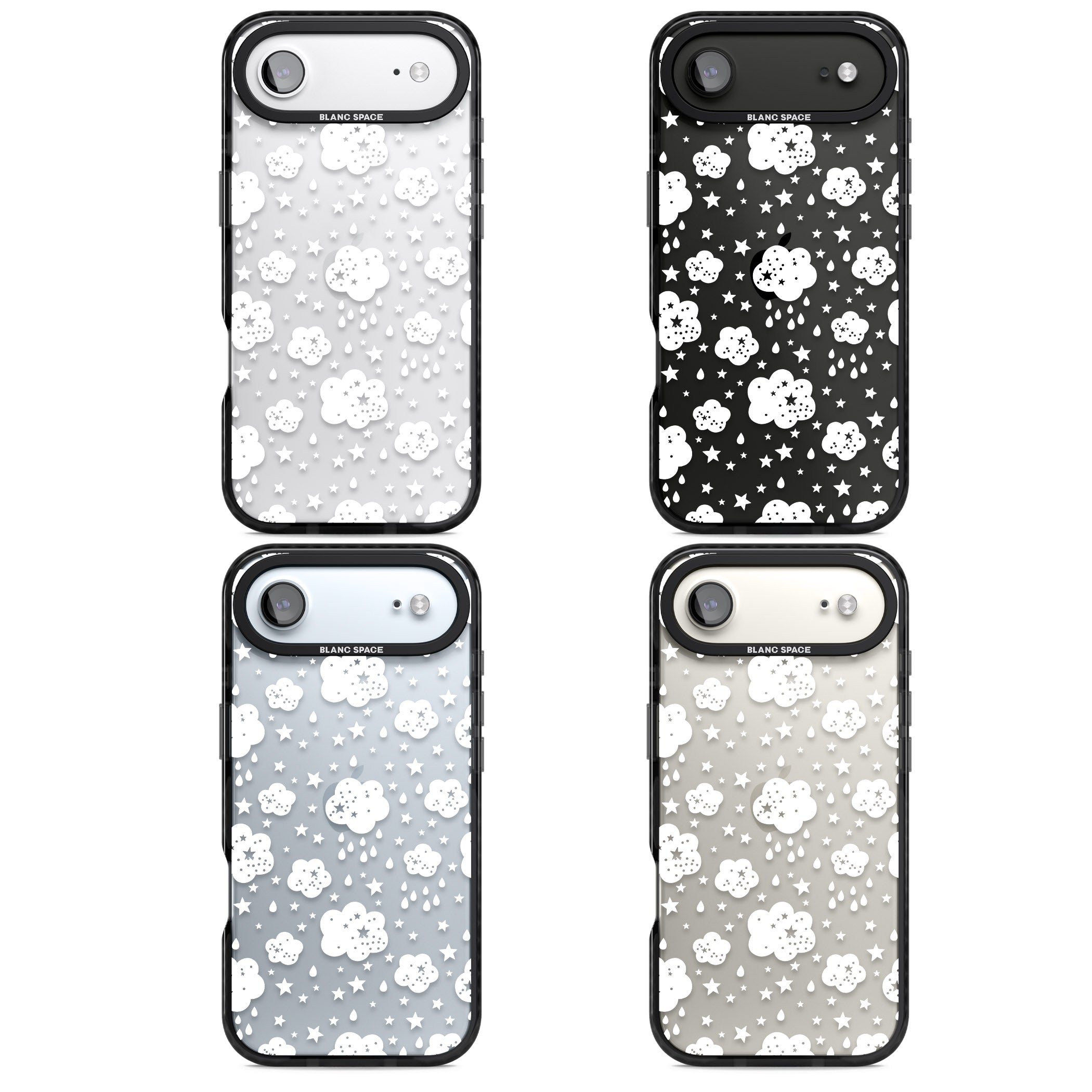 Starry Rain Clouds iPhone 17 Air Impact Black Phone Case APT Impact Protection