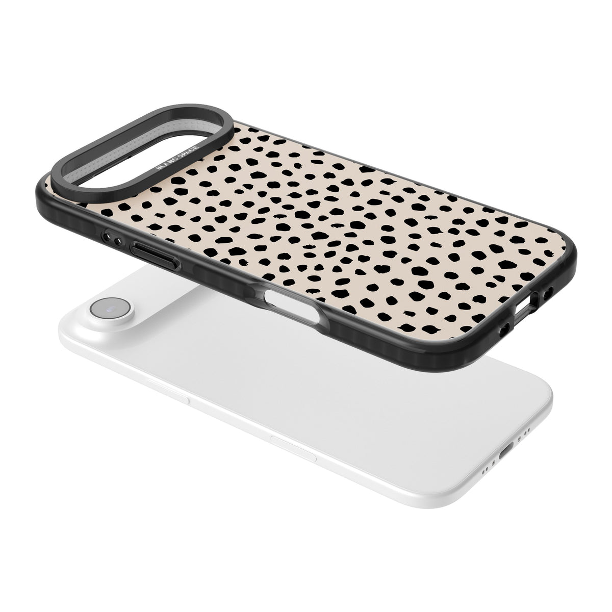 Coffee Dalmatian iPhone Air Impact Black Phone Case angled
