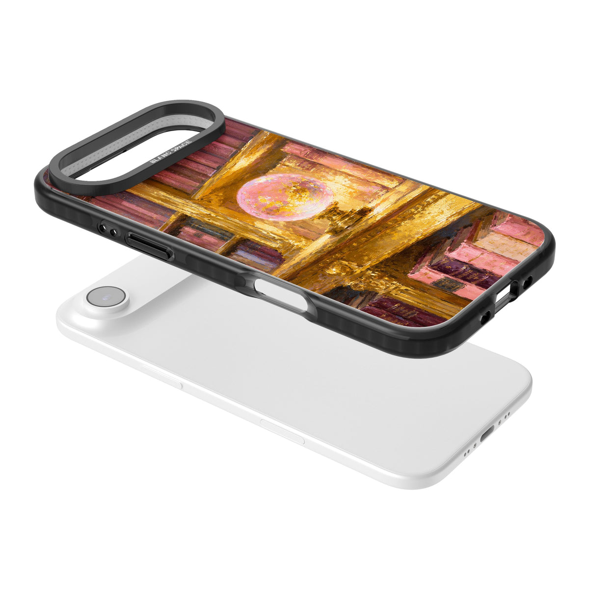 Gilded Library iPhone Air Impact Black Phone Case angled