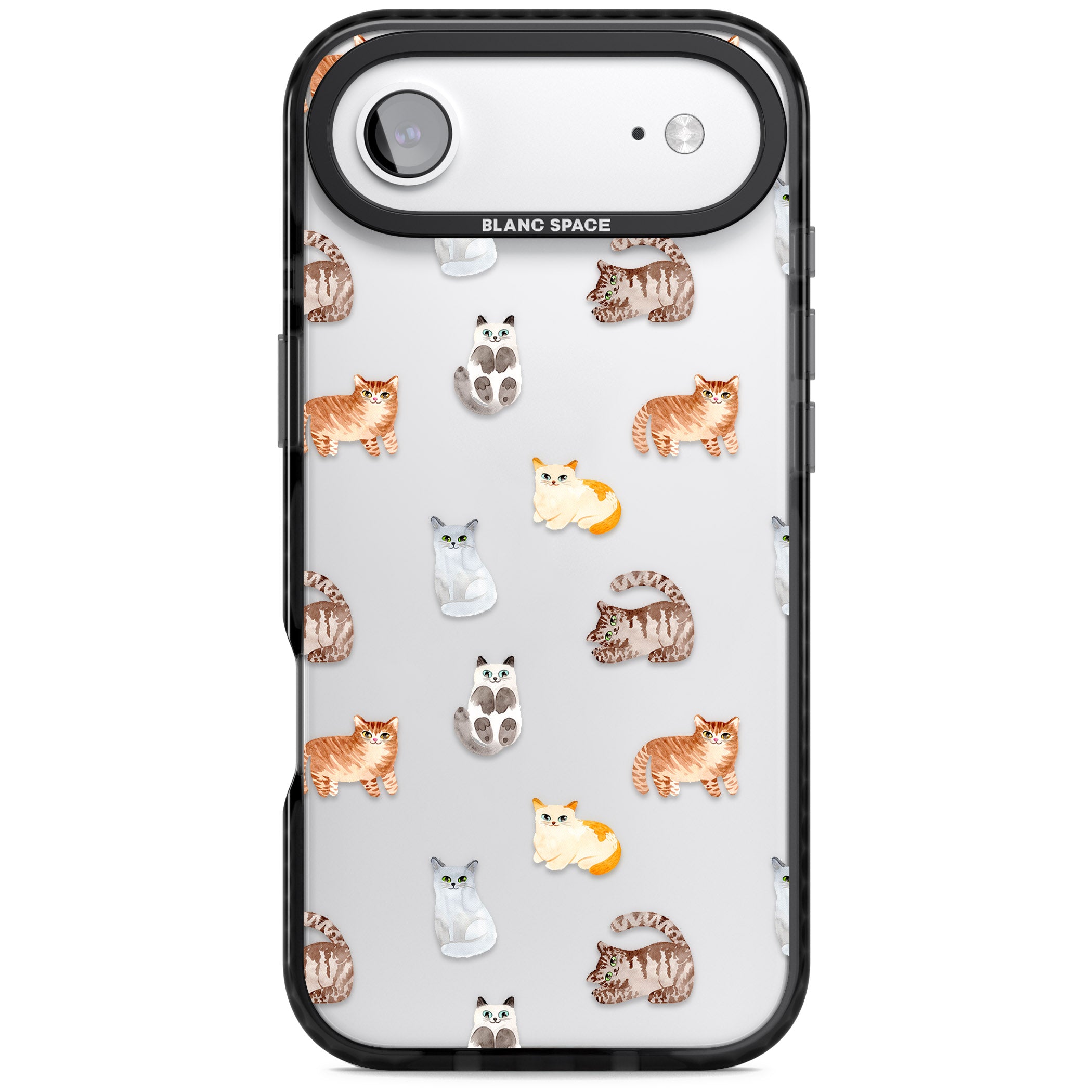 Cute Cat Pattern Classic iPhone 17 Air Impact Black Phone Case