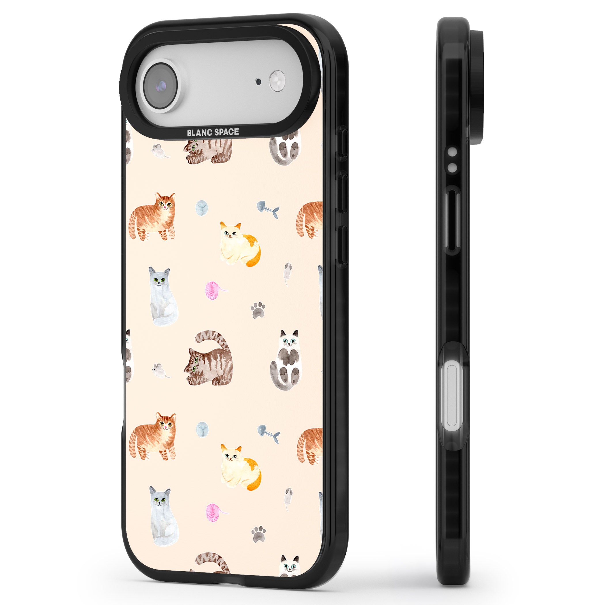 Cat Playground iPhone 17 Air Impact Black Phone Case Side Profile