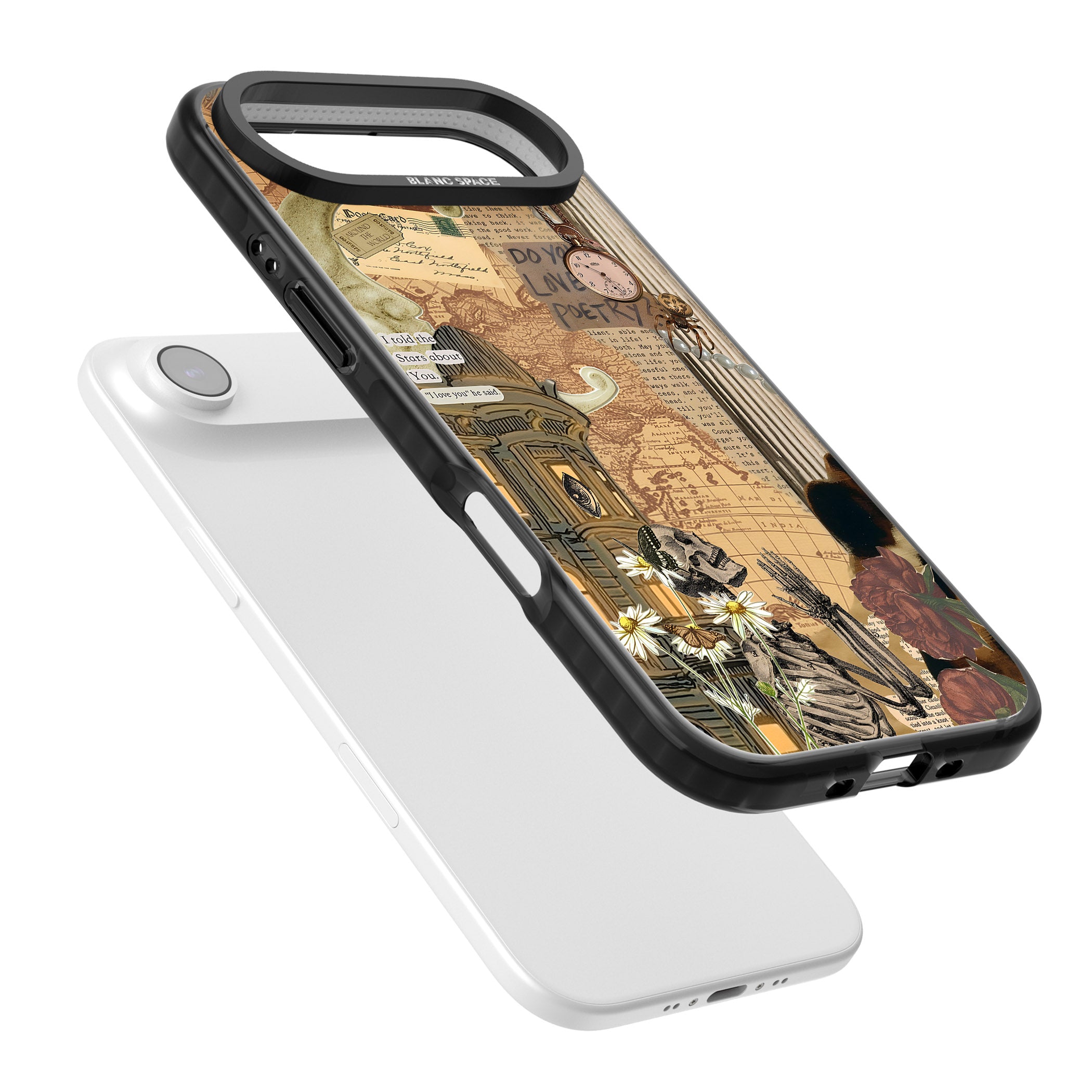 Skeleton Poetry iPhone 17 Air Impact Pro Black Phone Case Colours