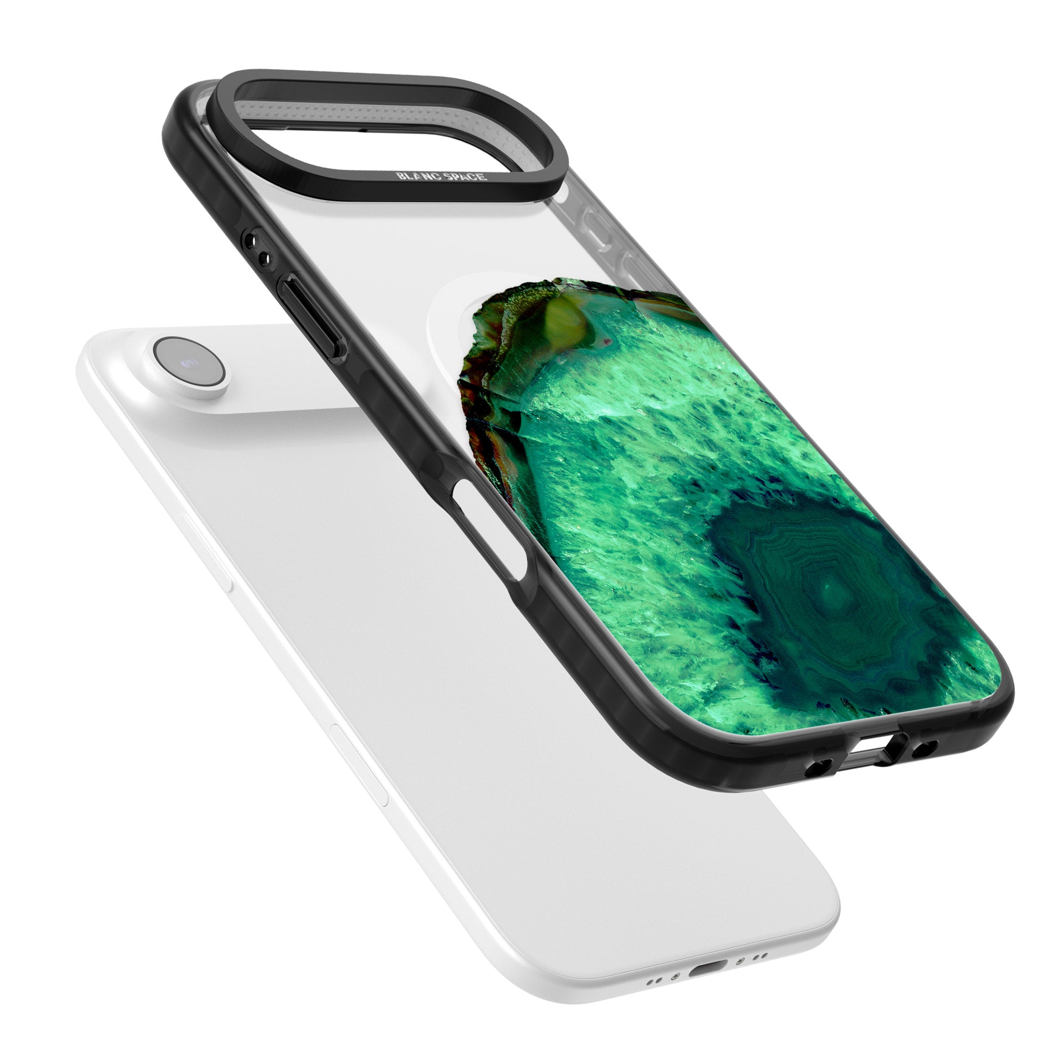 Emerald Geode iPhone 17 Air Impact Pro Black Phone Case Colours