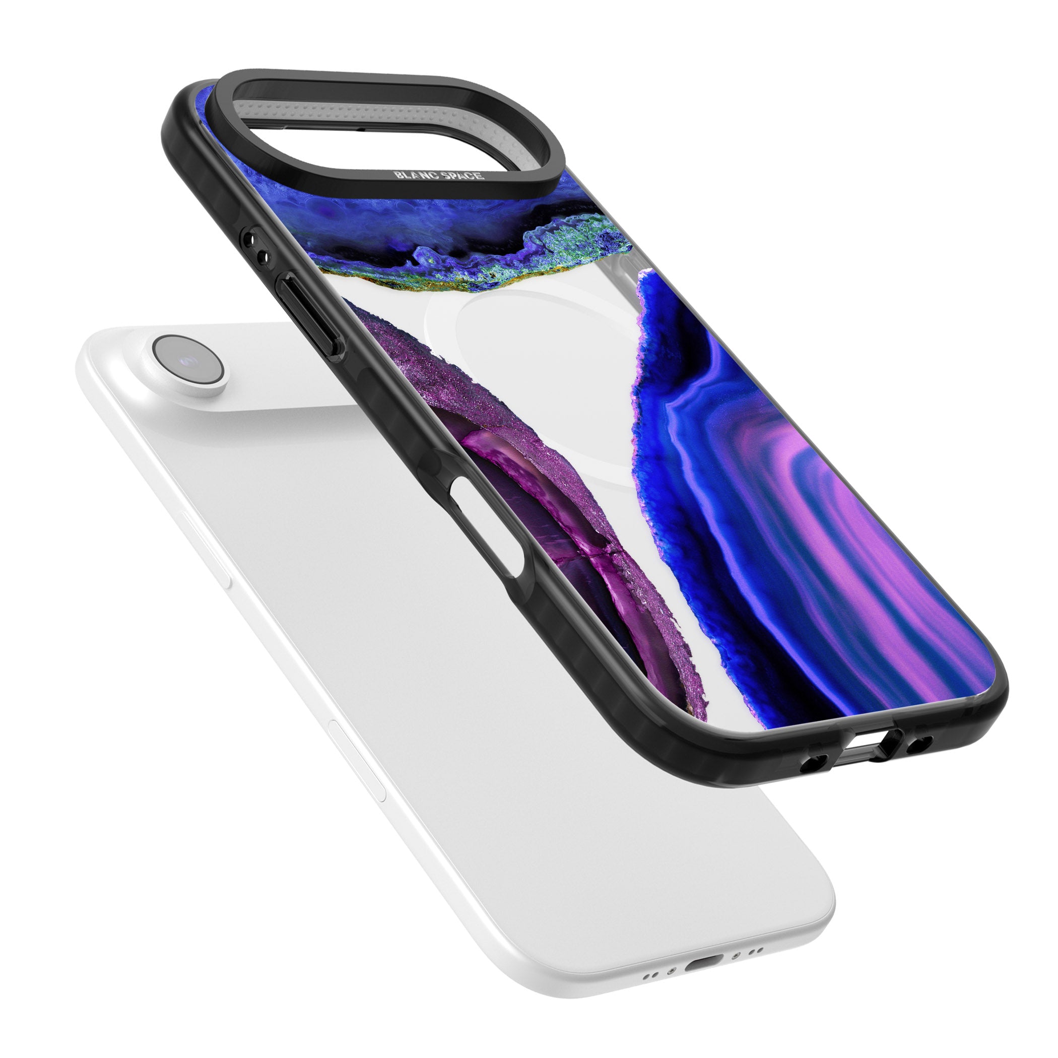 Violet Agate Slice iPhone 17 Air Impact Pro Black Phone Case Colours