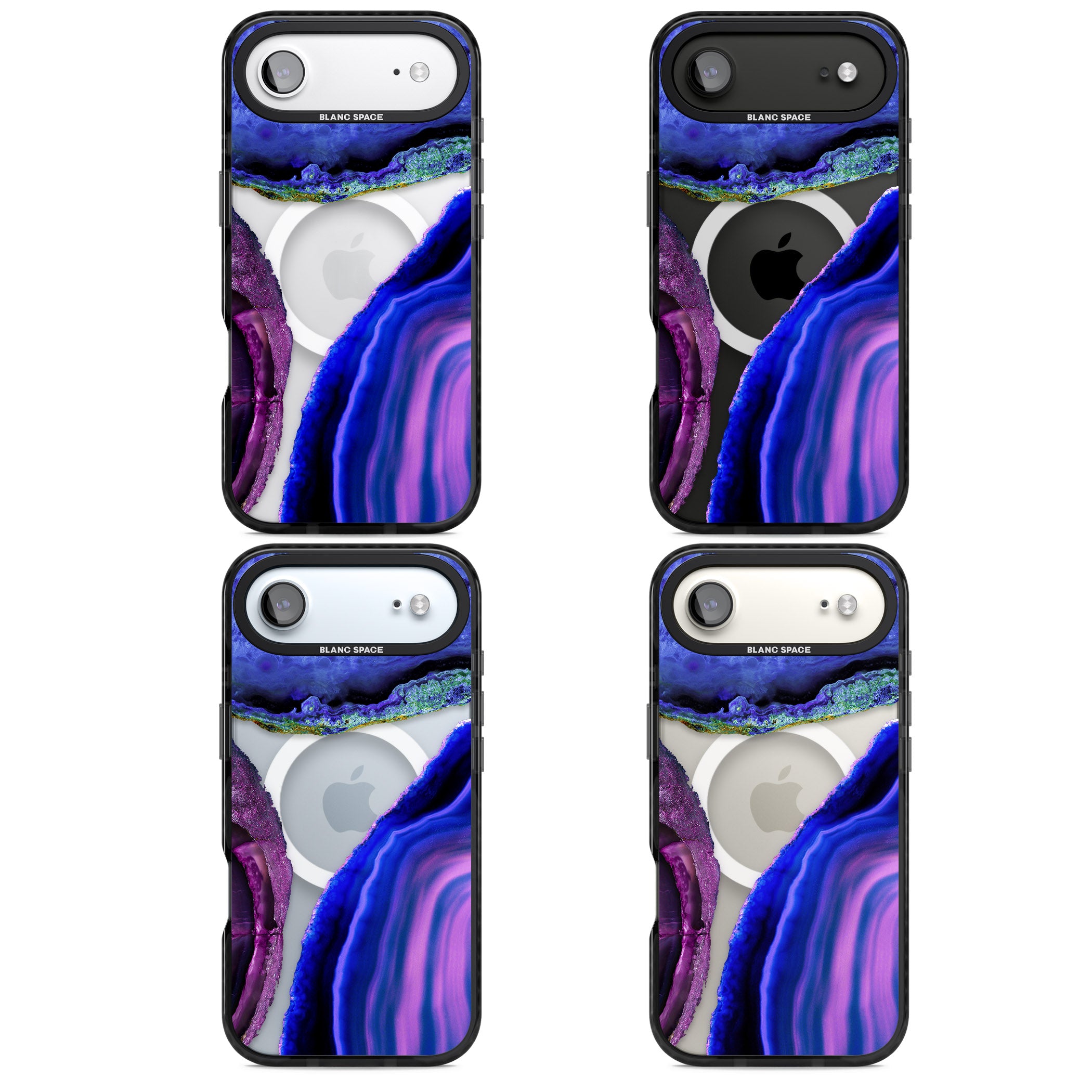 Violet Agate Slice iPhone 17 Air Impact Pro Black Phone Case APT Impact Protection